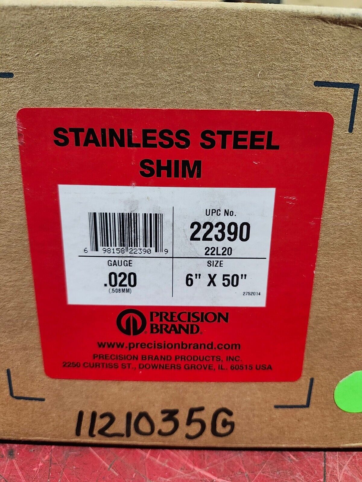 NEW IN BOX PRECISION BRAND STAINLESS STEEL SHIM 22390