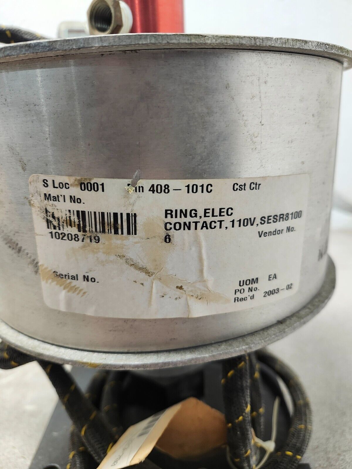 USED UNITED EQUIPMENT RING, ELEC CONTACT 110V SESR8100