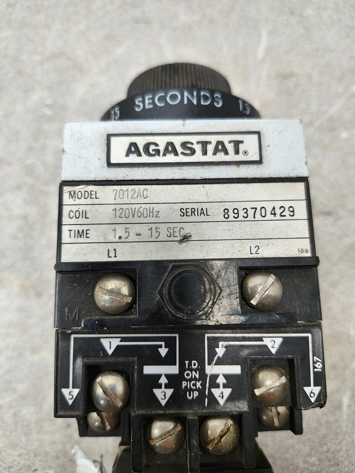 USED AGASTAT Second Timer Relay TE Connectivity 12V60HZ TIME 1.5 7012AC