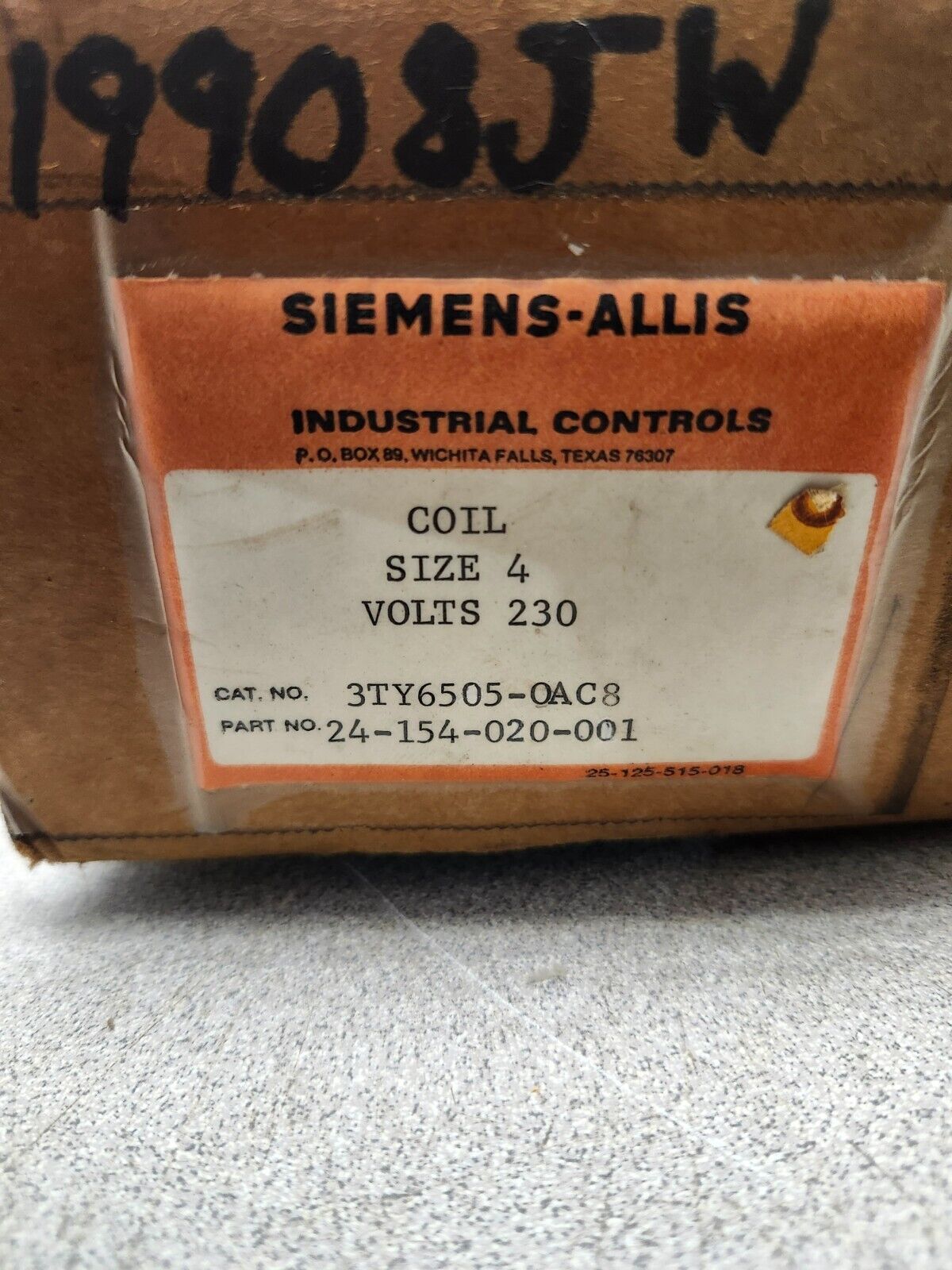 NEW IN BOX Siemens Allis Dual Coil, 240V 60HZ 3TY6505-0AD8