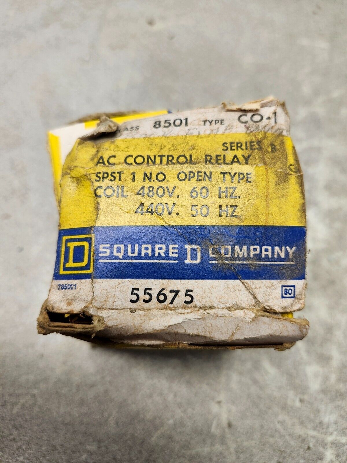 NEW IN BOX SQUARE D AC CONTROL RELAY 8501 CO-1 55675