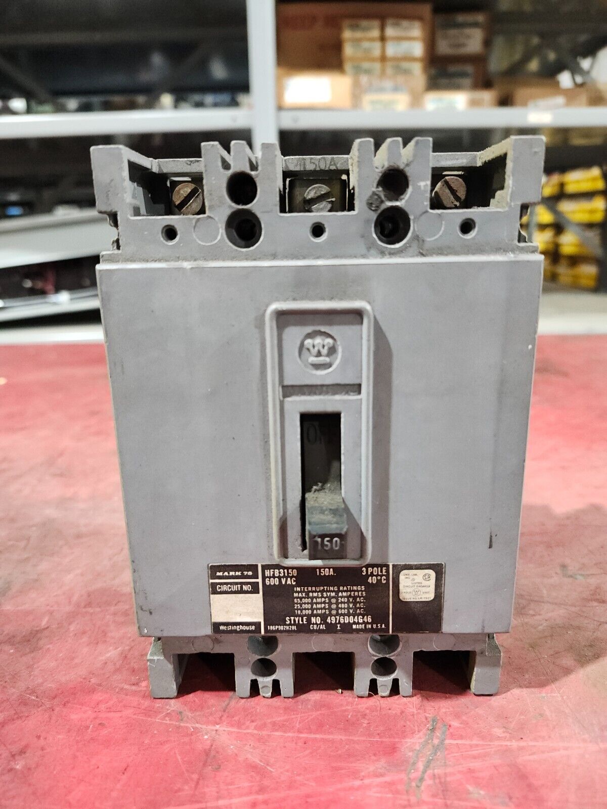 USED WESTINGHOUSE Circuit Breaker 3 POLE 30 AMP 600V HFB3150