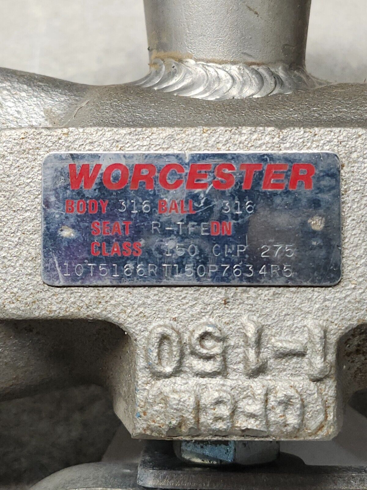 USED TEE BALL VALVE WORCESTER CLASS 150 CWP 275 10T5166RT150P7634R5