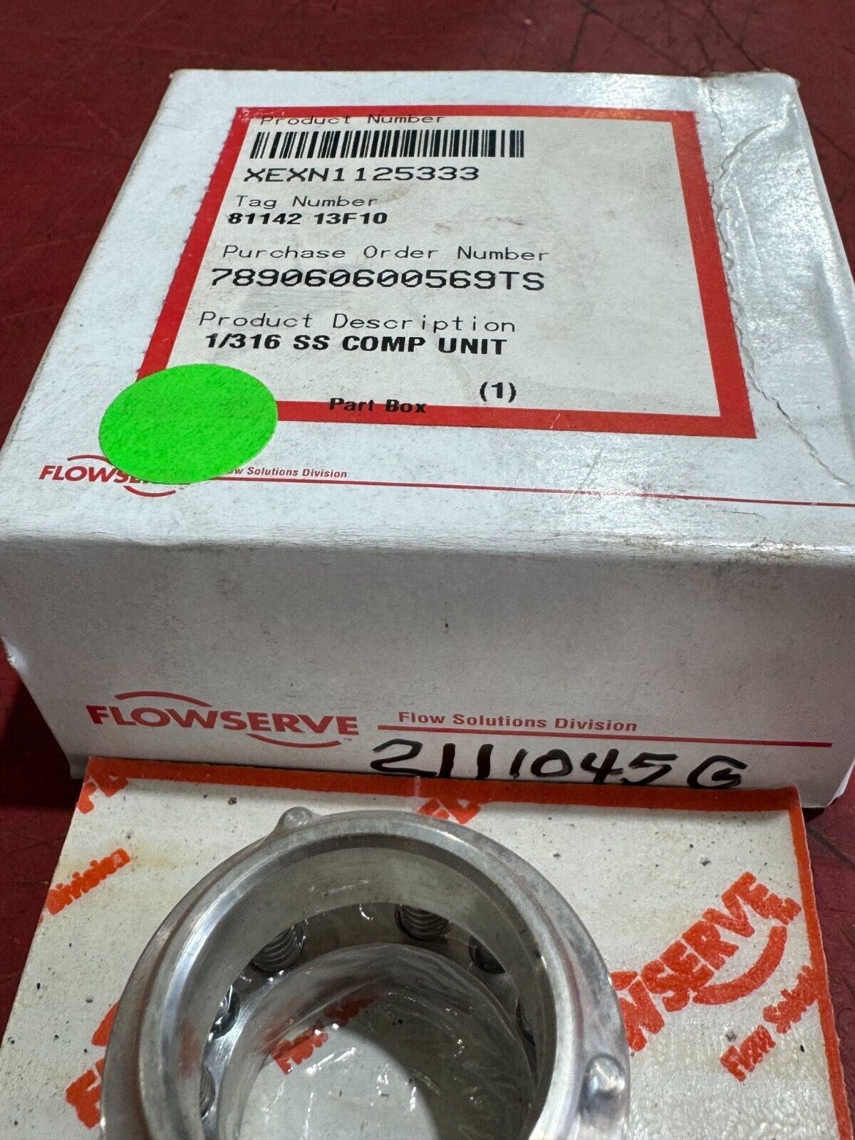 NEW IN BOX FLOWSERVE 1/316 SS COMP UNIT XEXN1125333