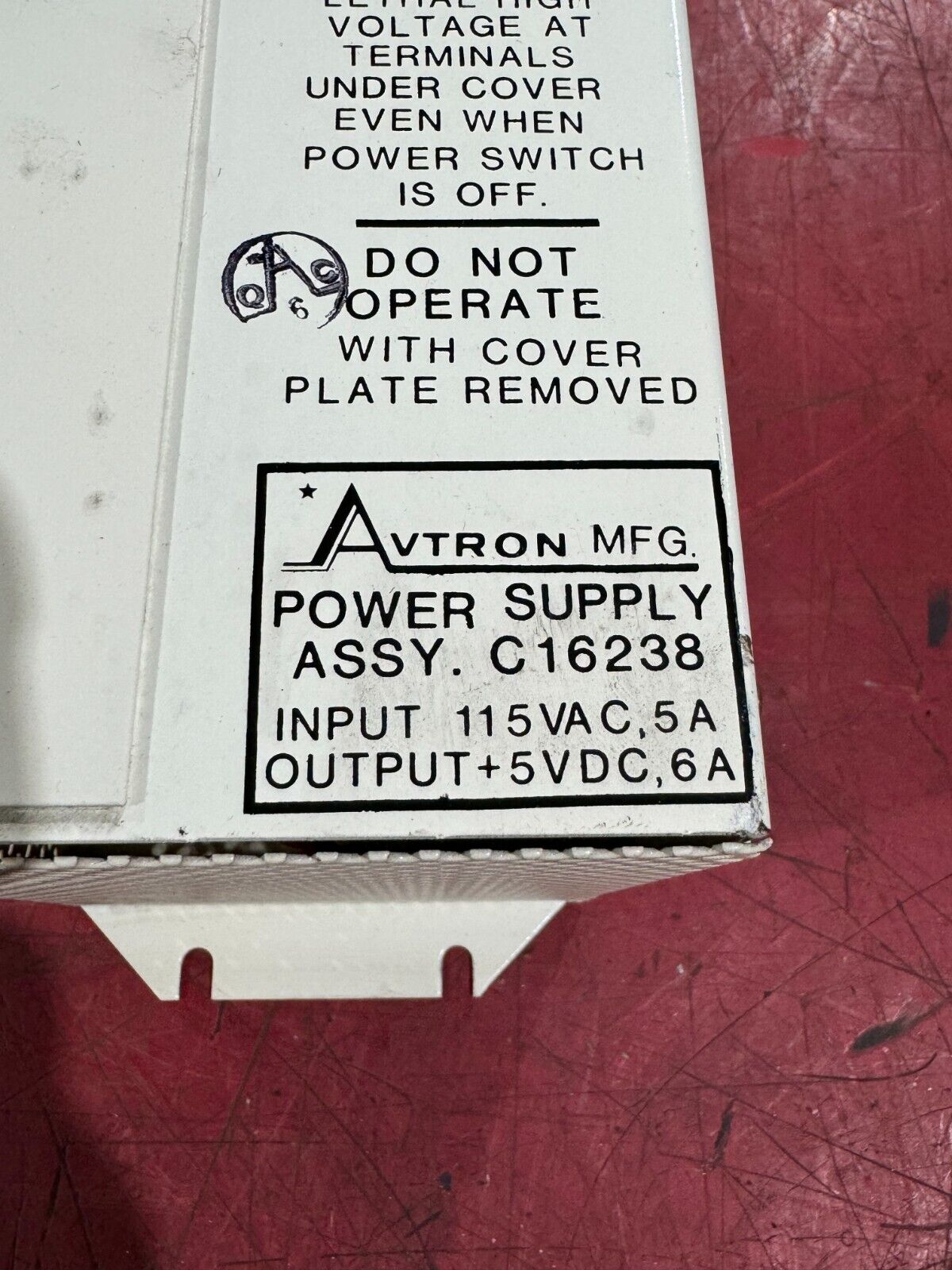 USED AVTRON MFG. POWER SUPPLY C16238