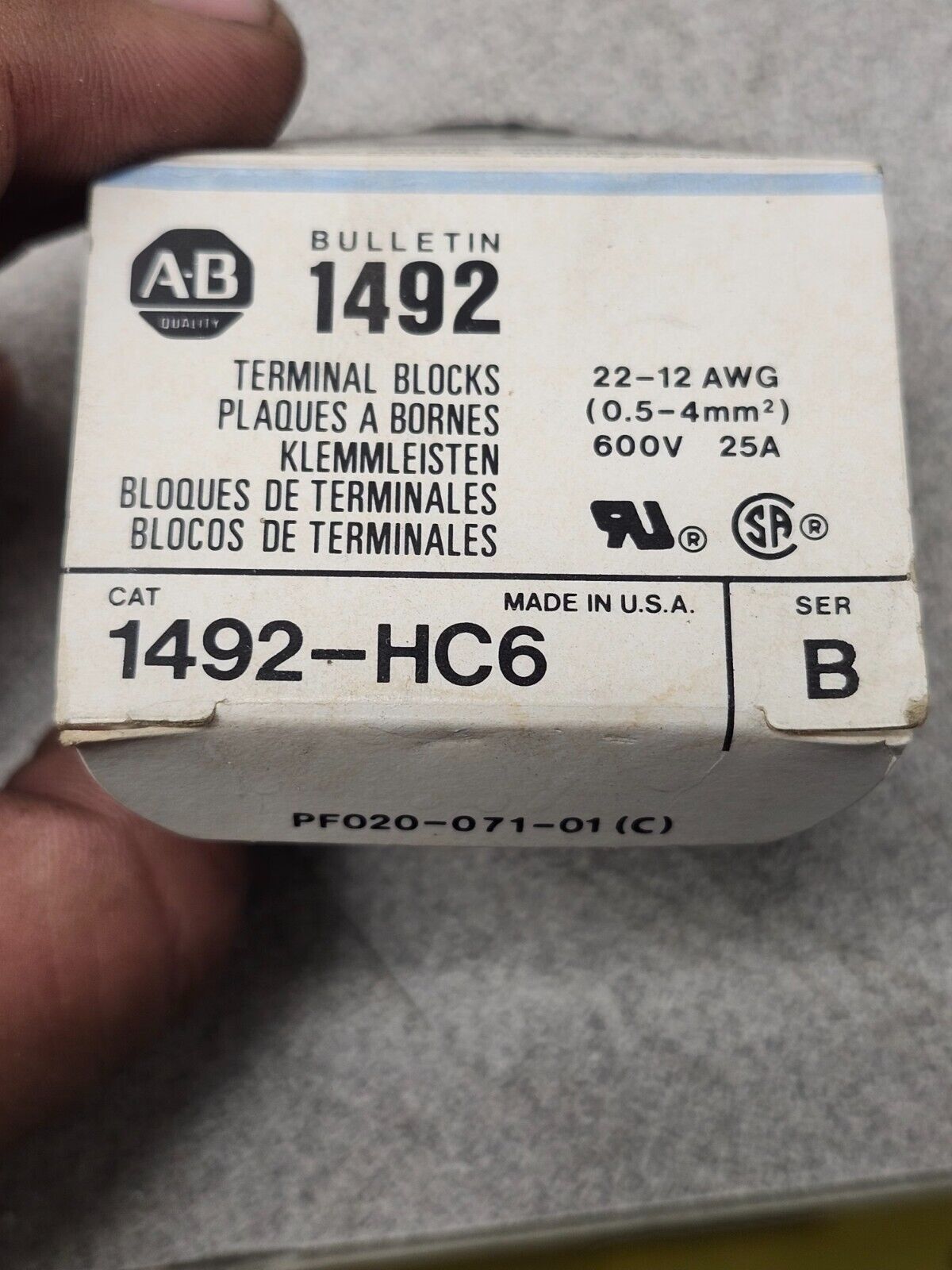 LOT OF 8 NEW IN BOX ALLEN-BRADLEY TERMINAL BLOCK 1492-HC6 SERIES B