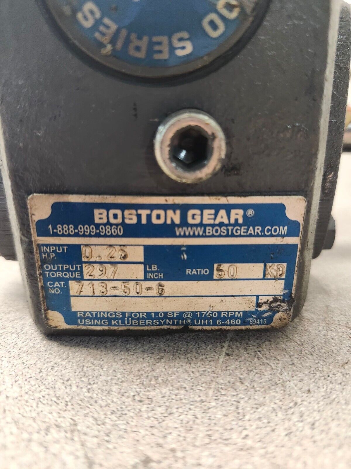 NEW BOSTON GEAR .25HP SPEED REDUCER 50:1 RATIO 713-50-G