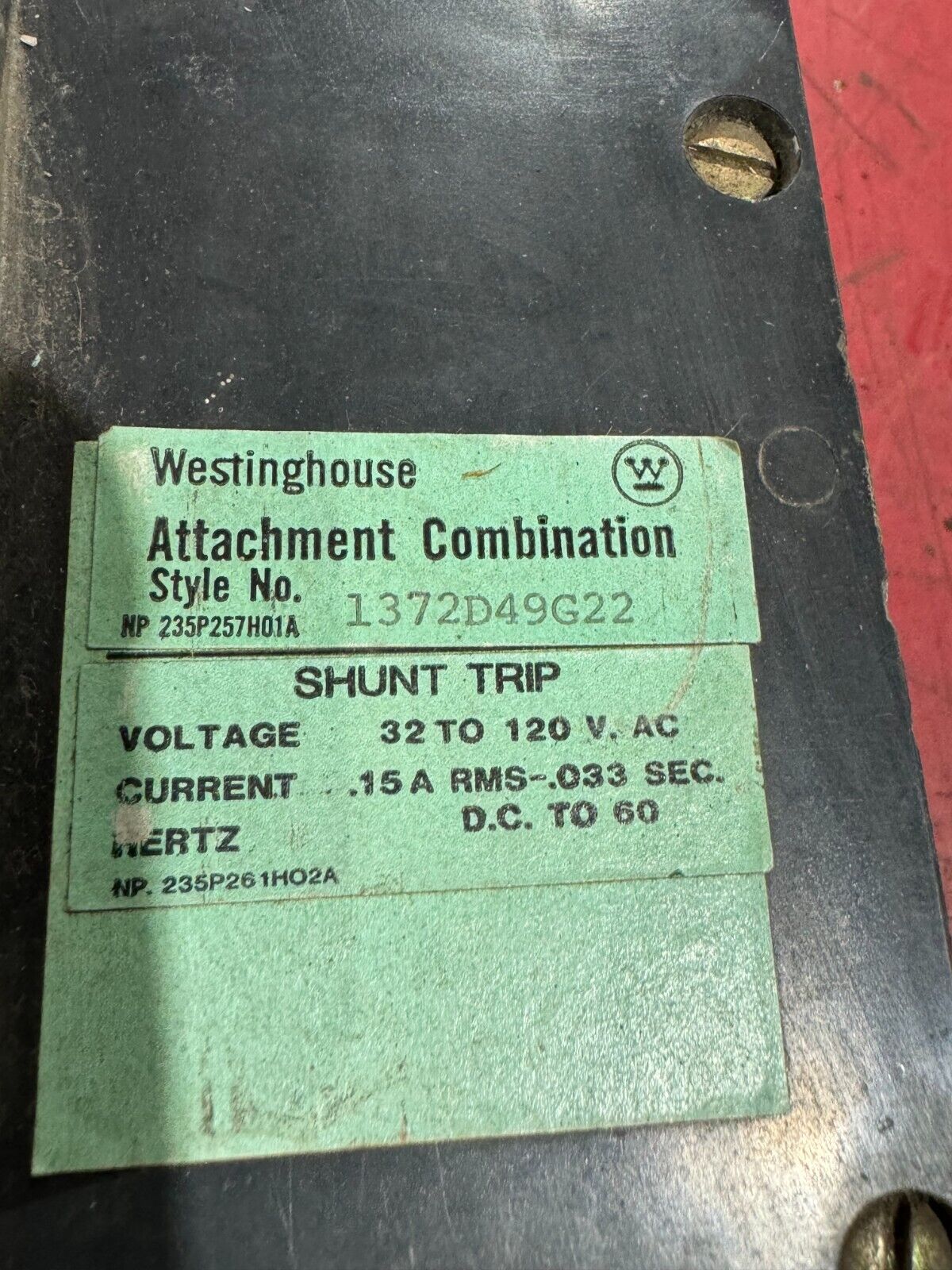 USED WESTINGHOUSE 3 POLE 400AMP CIRCUIT BREAKER LCL3400F WITH SHUNT 1372D49G22