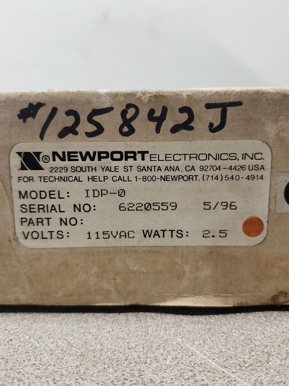 NEW IN BOX NEWPORT CONTROL PANEL METER IDP-0 6220559