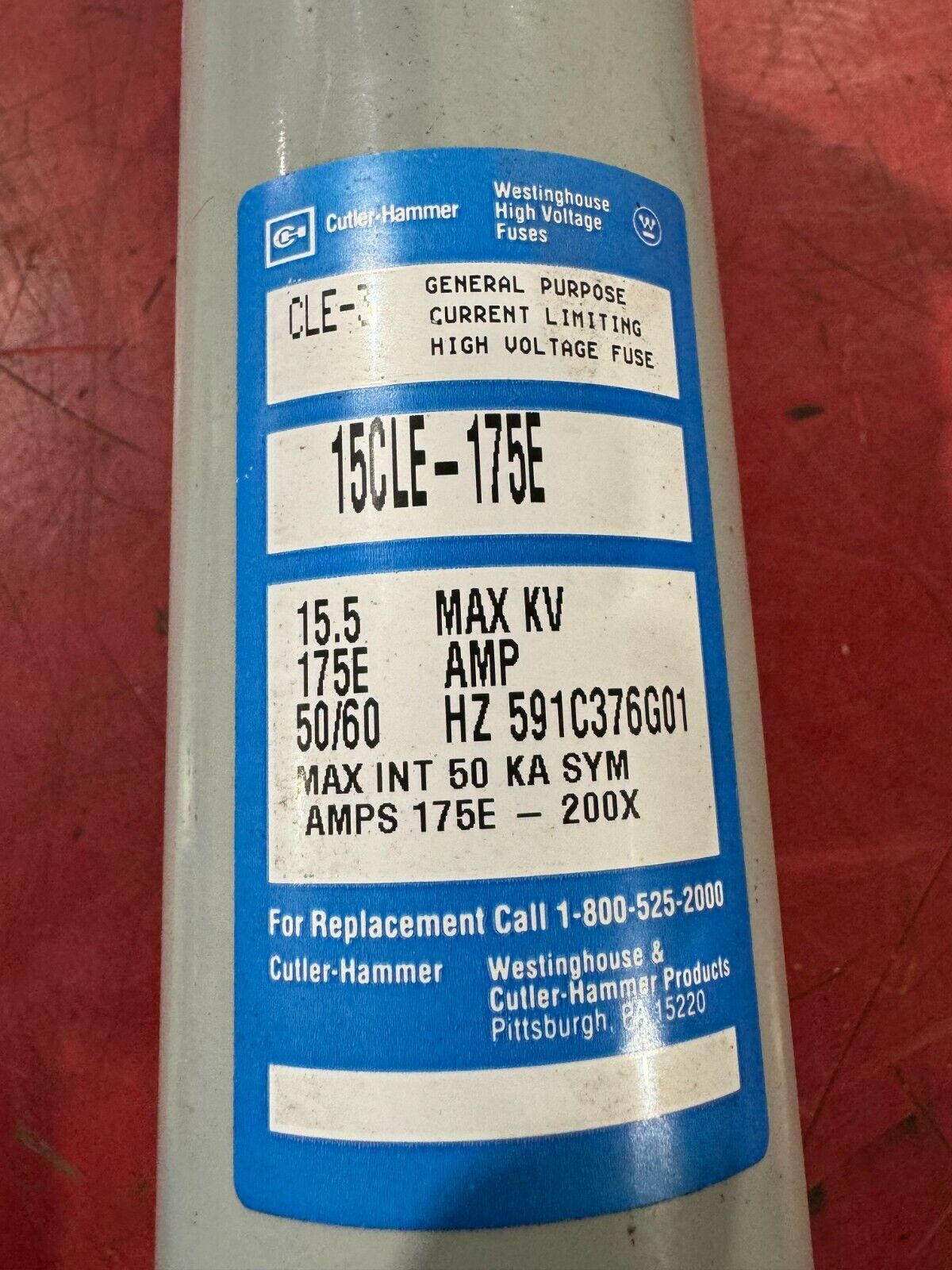 NEW CUTLER-HAMMER 15.5 MAX KV GENERAL PURPOSE CURRENT LIMITING FUSE 15CLE-175E