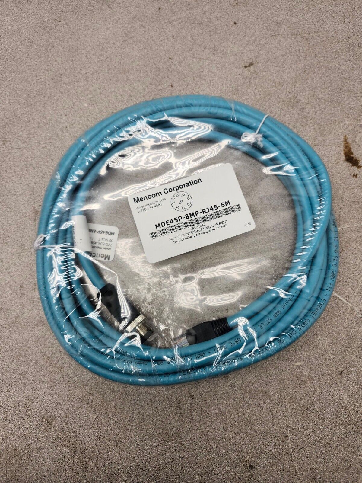 NEW IN PACKAGE MENCOM CORD SET MDE45P-8MP-RJ45-5M
