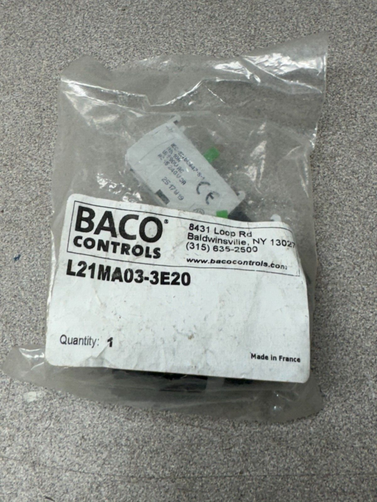 NEW IN PACKAGE BACO CONTROLS SELECTOR SWITCH L21MA03-3E20