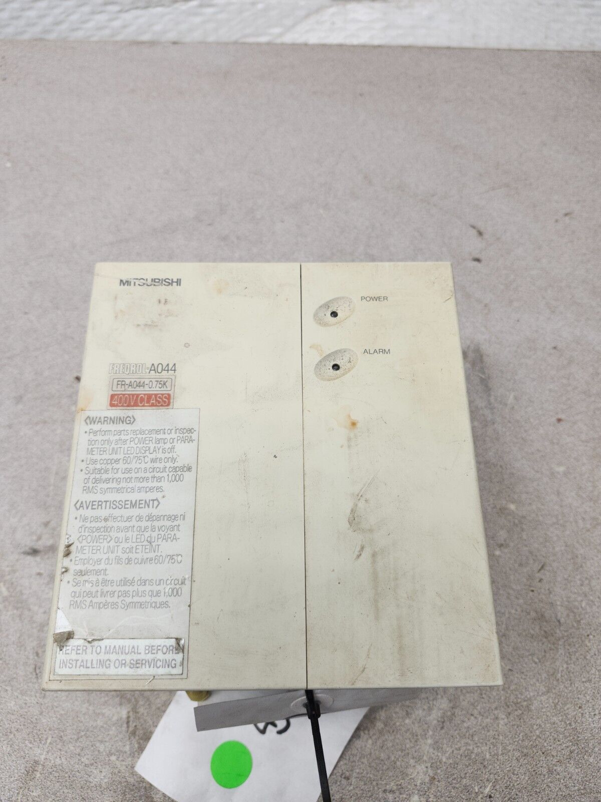 USED MITSUBISHI VARIABLE FREQUENCY AC DRIVE FR-A044-0.75K-UL