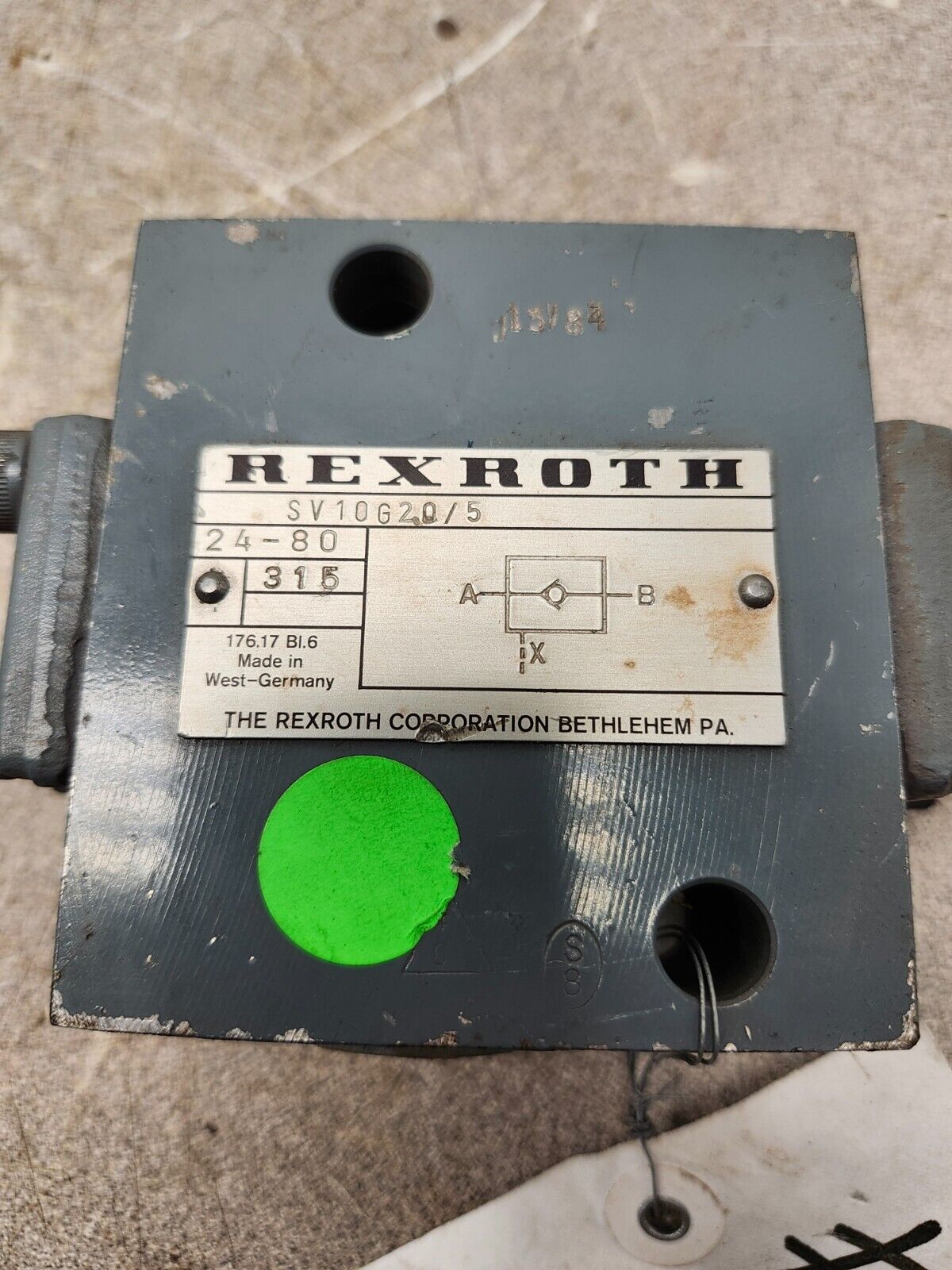 USED REXROTH HYDRAULIC BLOCK SV10G20/5