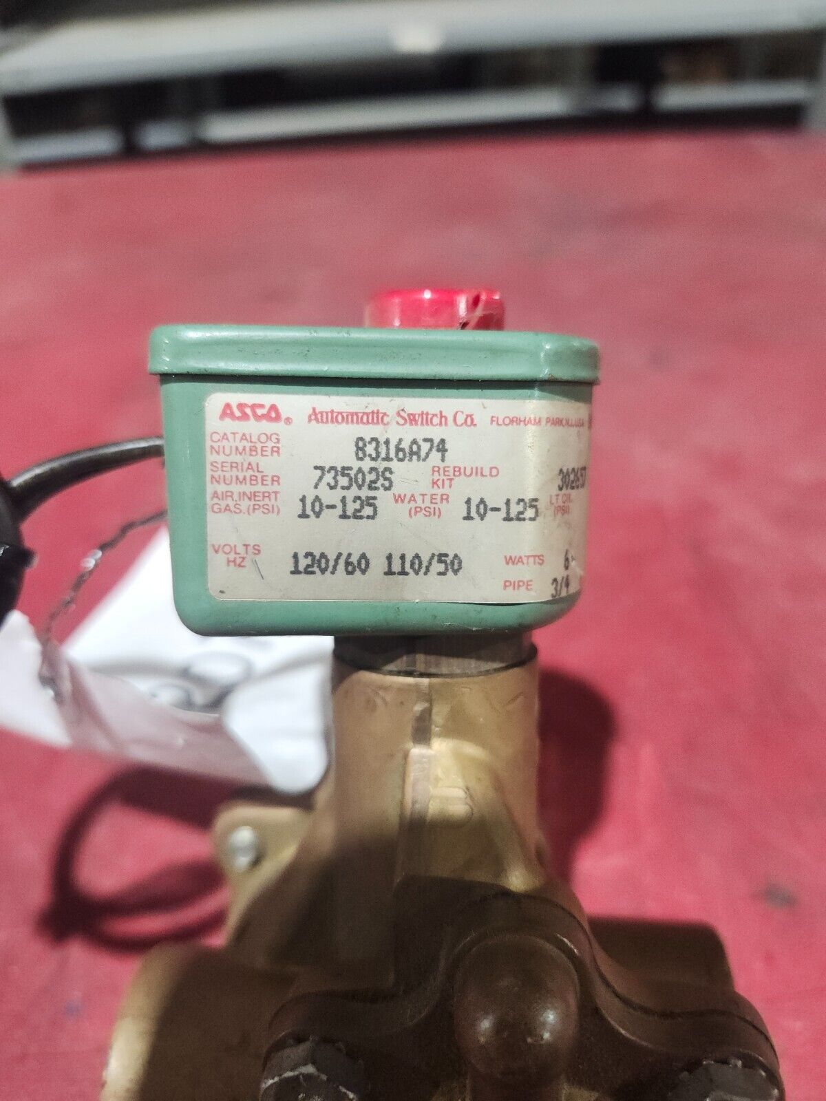 USED ASCO SOLENOID VALVE 120V 60HZ 8316A74