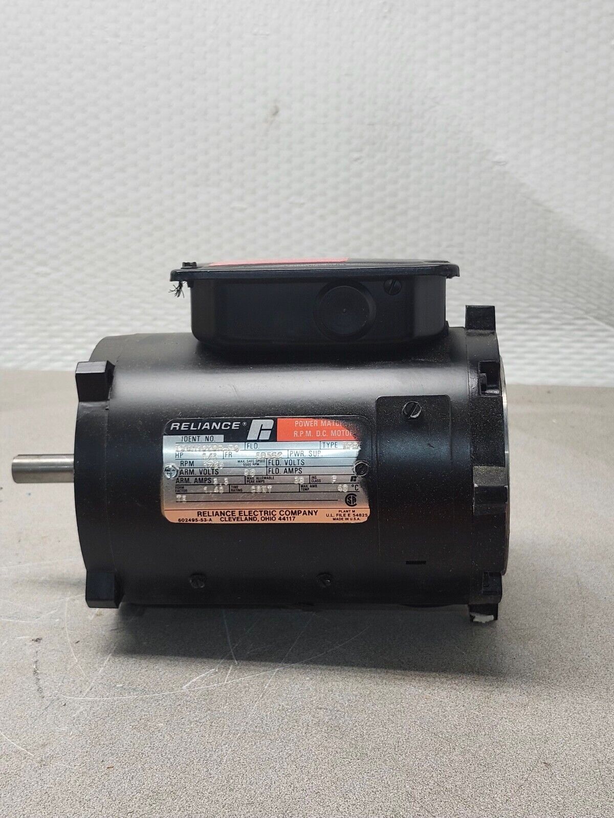 NEW RELIANCE ELECTRIC 90VDC. 1/3HP 1725RPM D.C. MOTOR ED56C FRAME T56H1020R-PQ