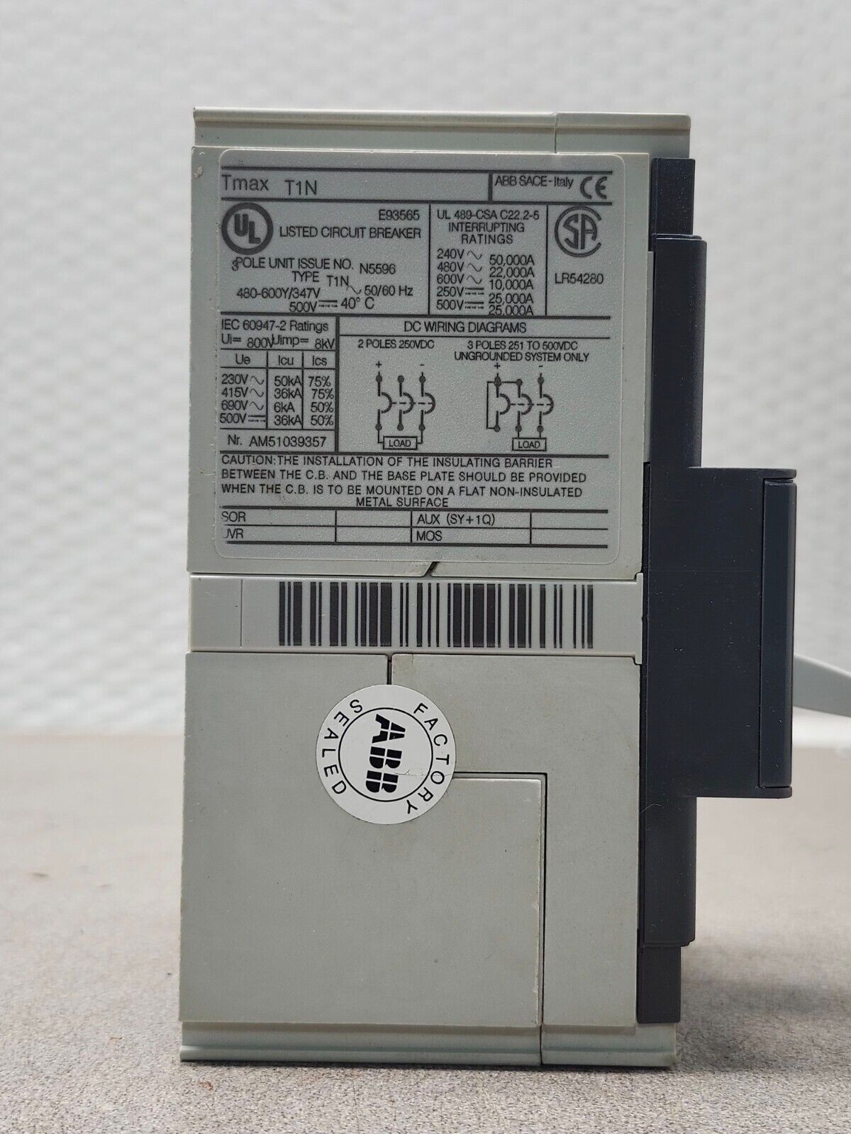 NEW IN BOX ABB CIRCUIT BREAKER T1N020TL