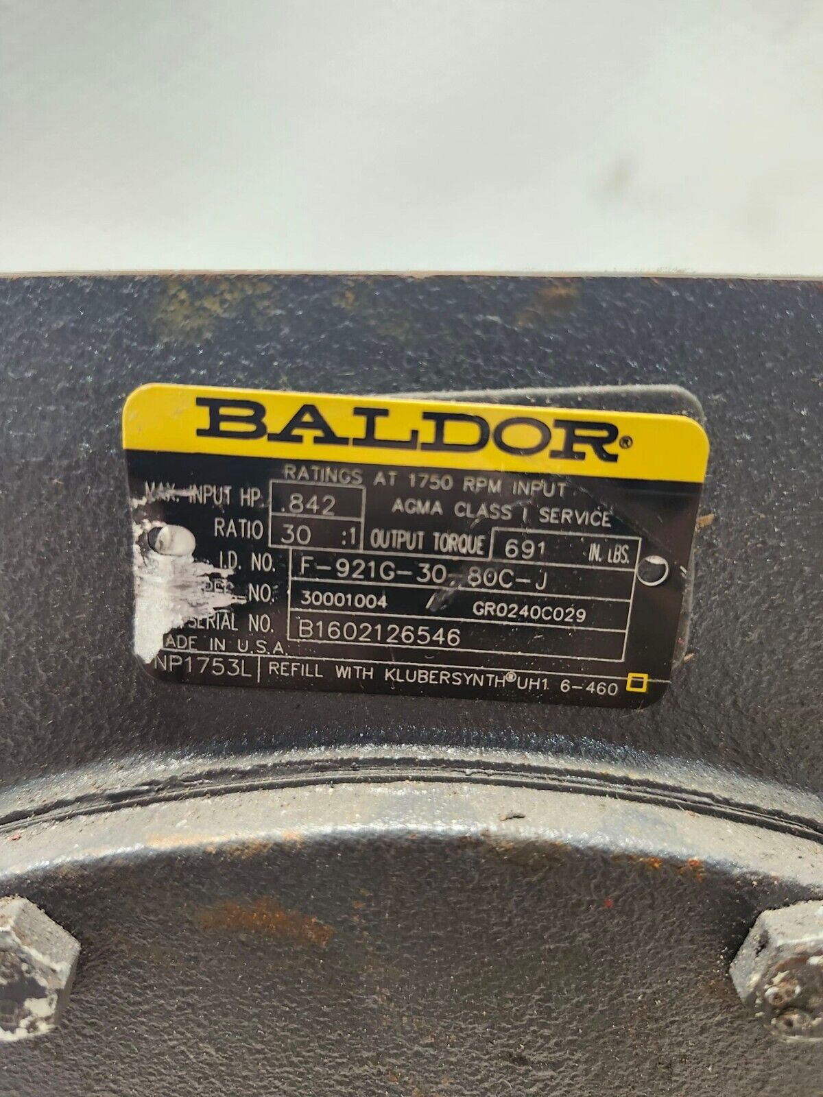 NEW BALDOR MOTOR B1602126546