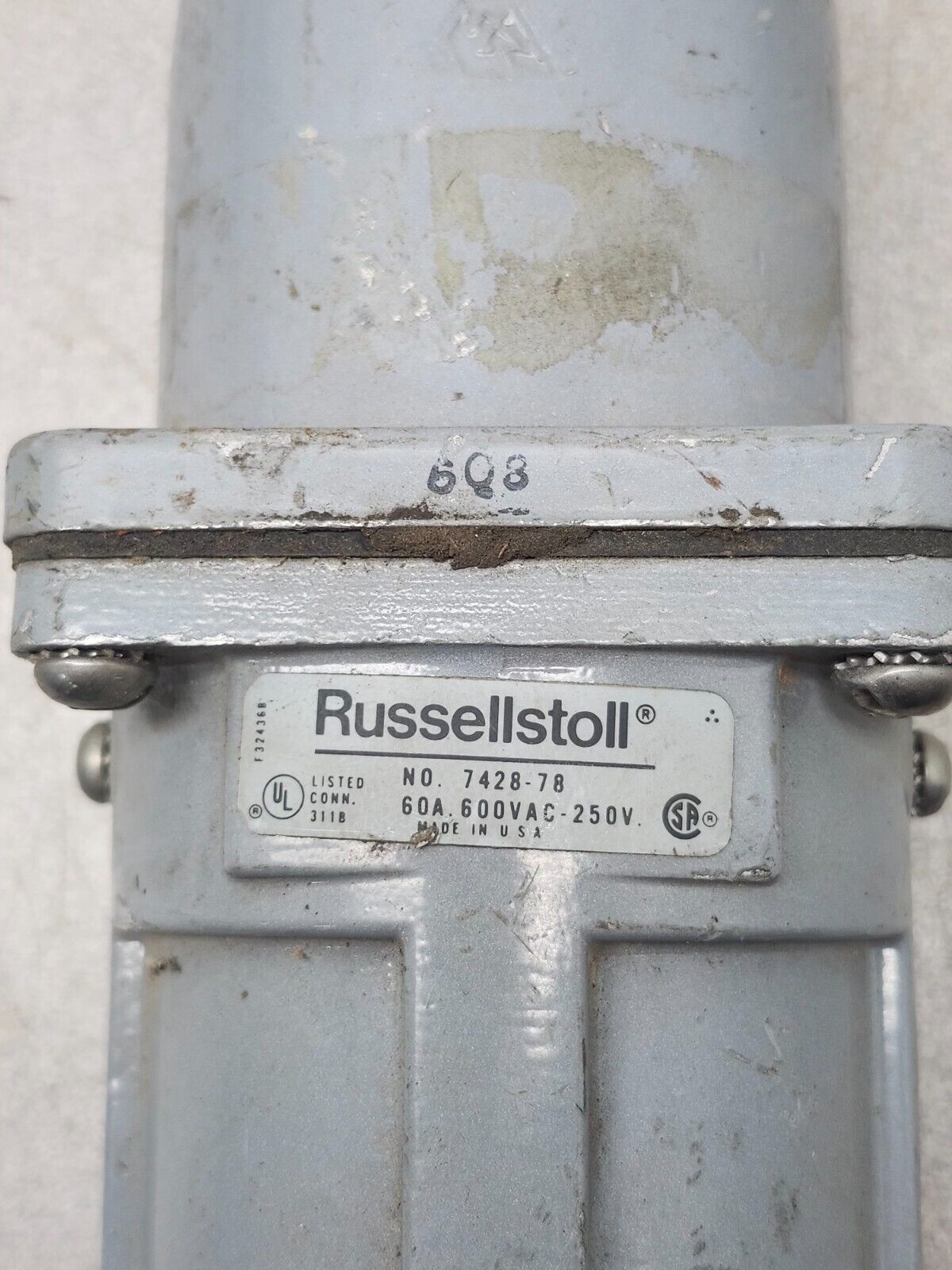 USED RUSSELLSTOL 60AMP. RECEPTACLE 7428-78