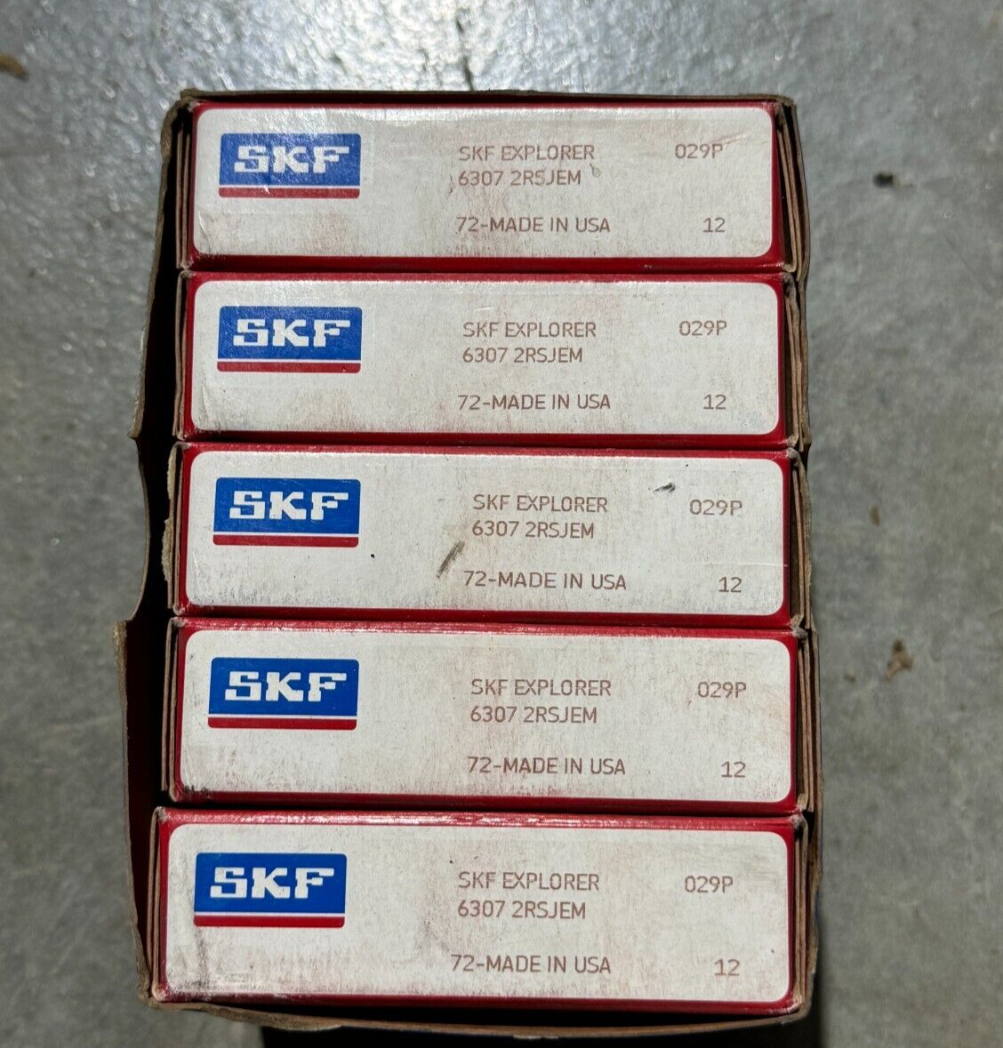 NEW LOT OF 5 SKF EXPLORER ROLLER BEARINGS 6307 2RSJEM