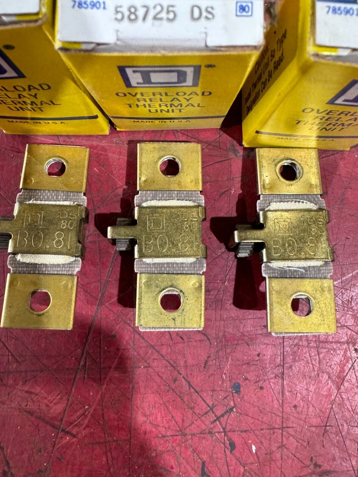 NEW IN BOX SQUARE D THERMAL UNIT HEATING ELEMENT B0.81 LOT OF THREE