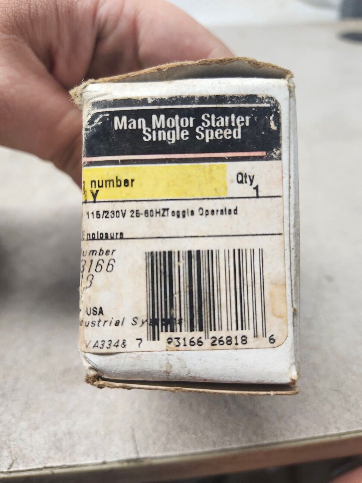 NEW IN BOX GE MANUAL MOTOR STARTER CR101Y