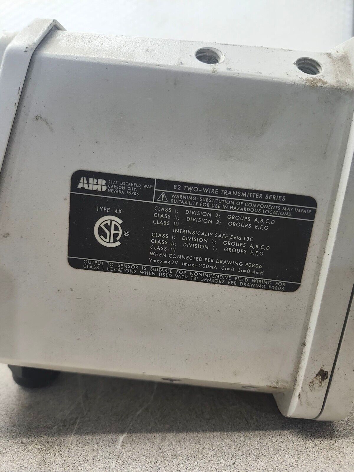 USED ABB TBI-Bailey Two-Wire Transmitter Series Conductivity Transmitter TB82