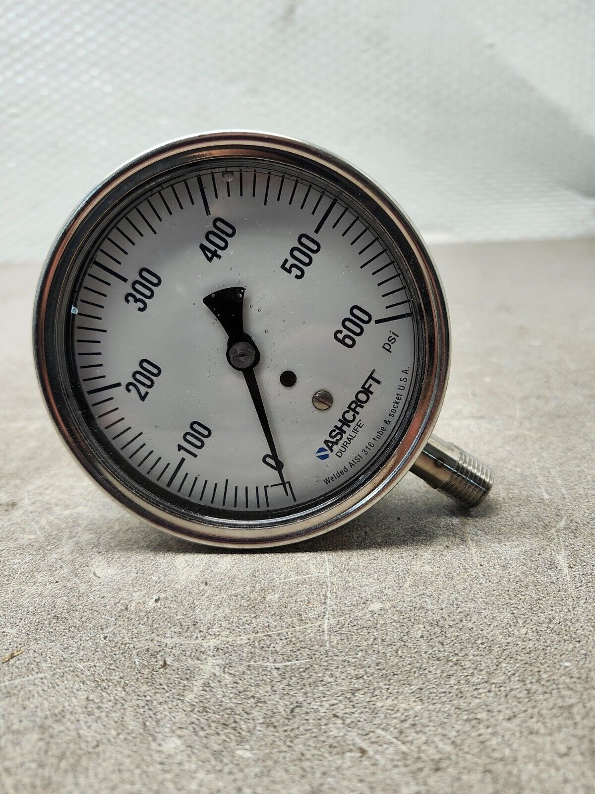 NEW NO BOX ASHCROFT PRESSURE GAUGE 0-600