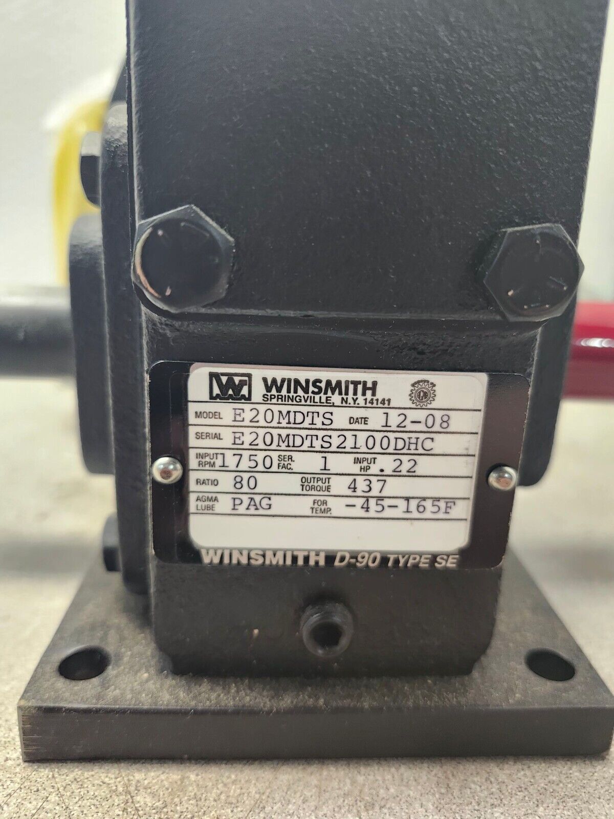 NEW WINSMITH E20MDTS GEAR REDUCER 80:1 RATIO E20MDTS2100DHC