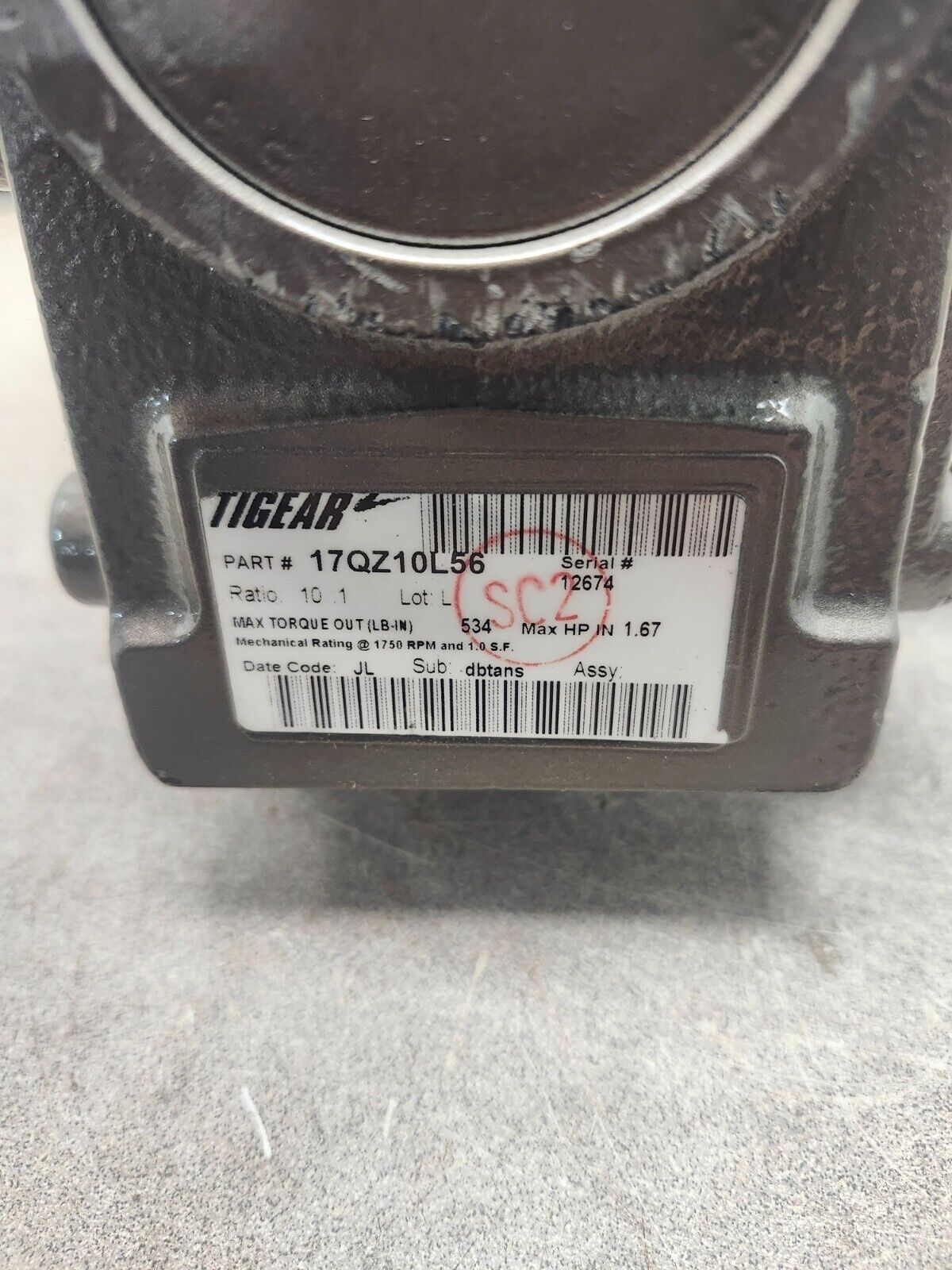 NEW NO BOX DODGE TIGEAR GEAR REDUCER, 56 10:1 RATIO, 17QZ10L56