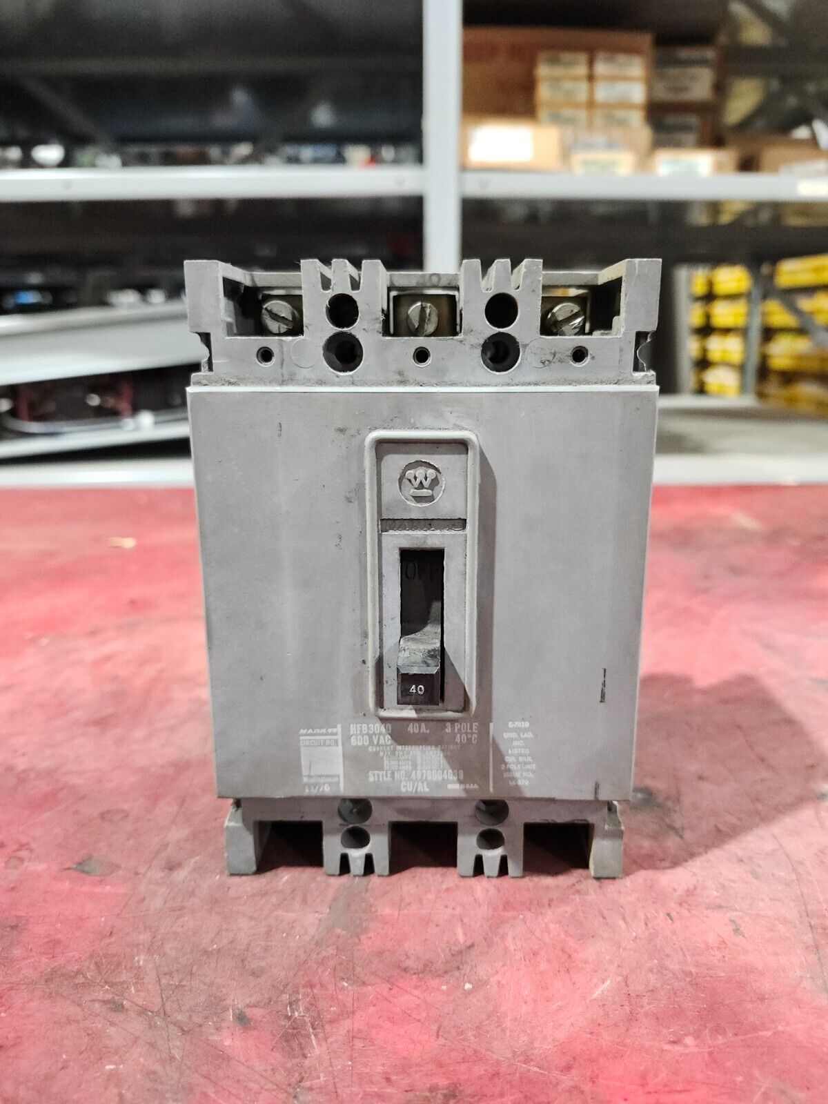 USED Westinghouse Circuit Breaker 3pole 40a Amp 600v-ac HFB3040