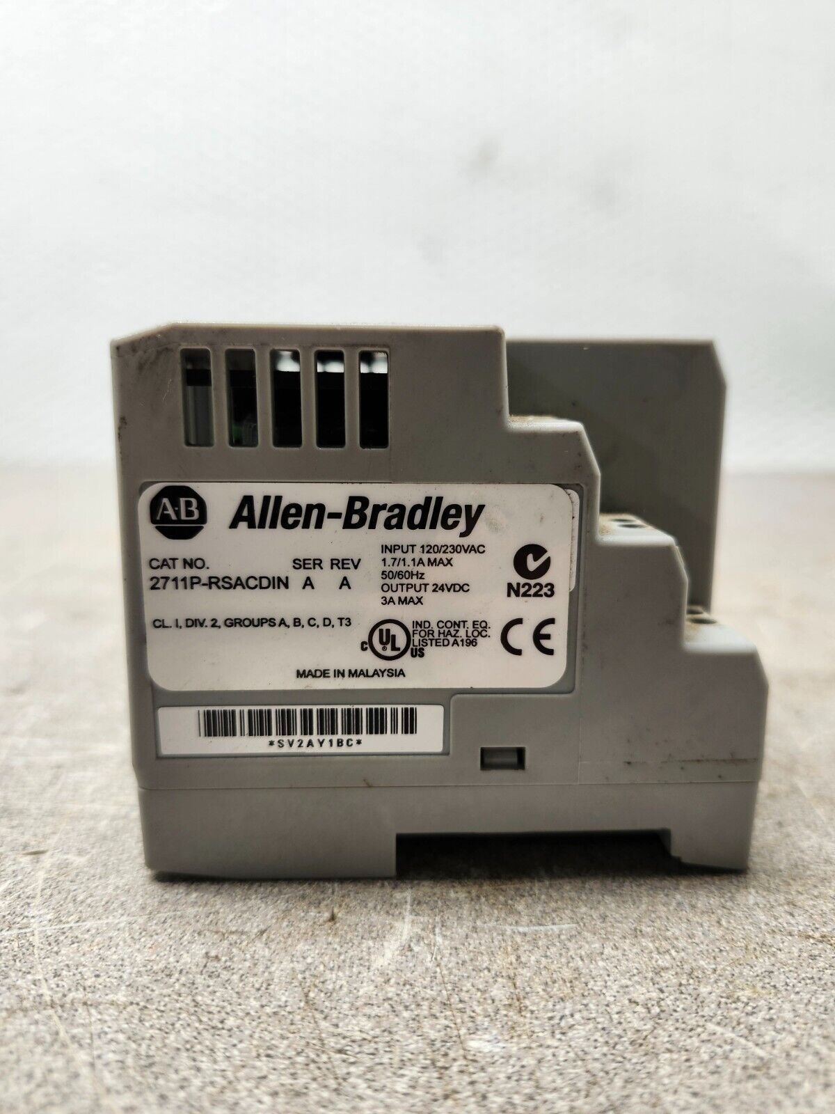 USED ALLEN BRADLEY POWER SUPPLY 2711P-RSACDIN