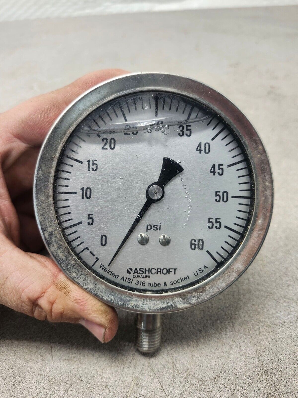 NEW NO BOX ASHCROFT GAUGE 8964 0-60 PSI