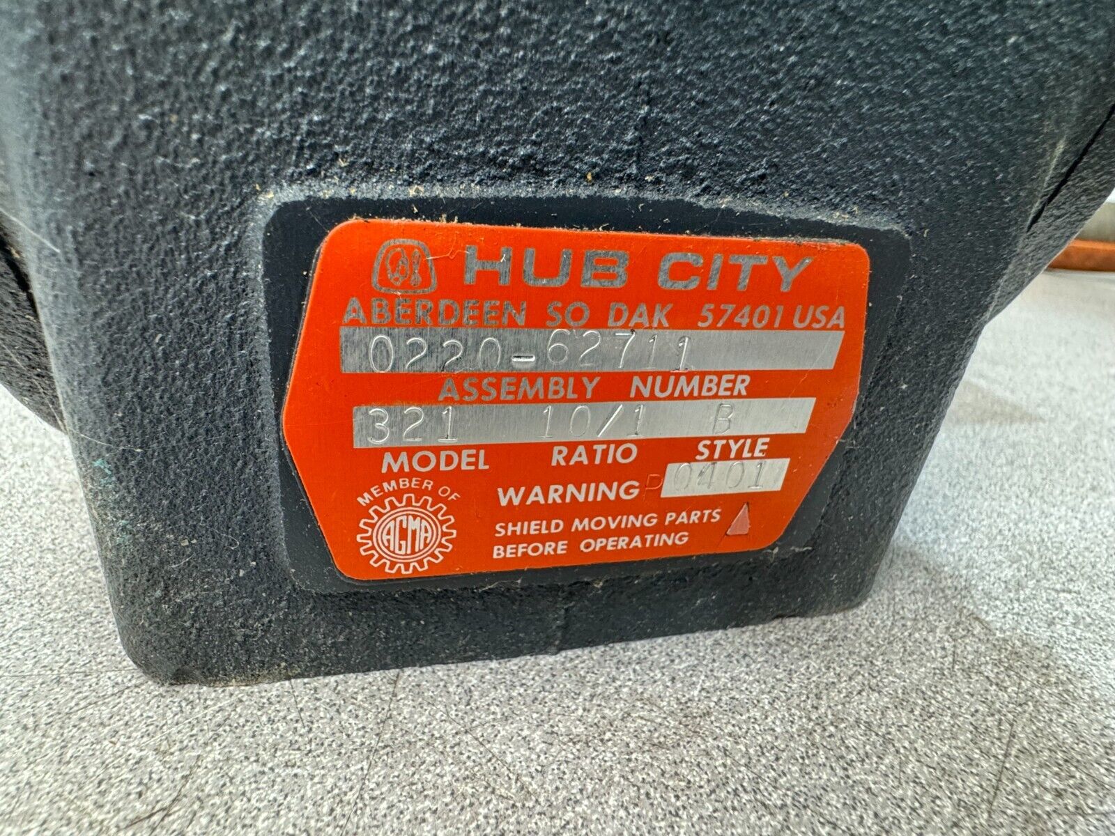 NEW HUB CITY 321 GEAR REDUCER 10:1 RATIO 0220-62711 STYLE B