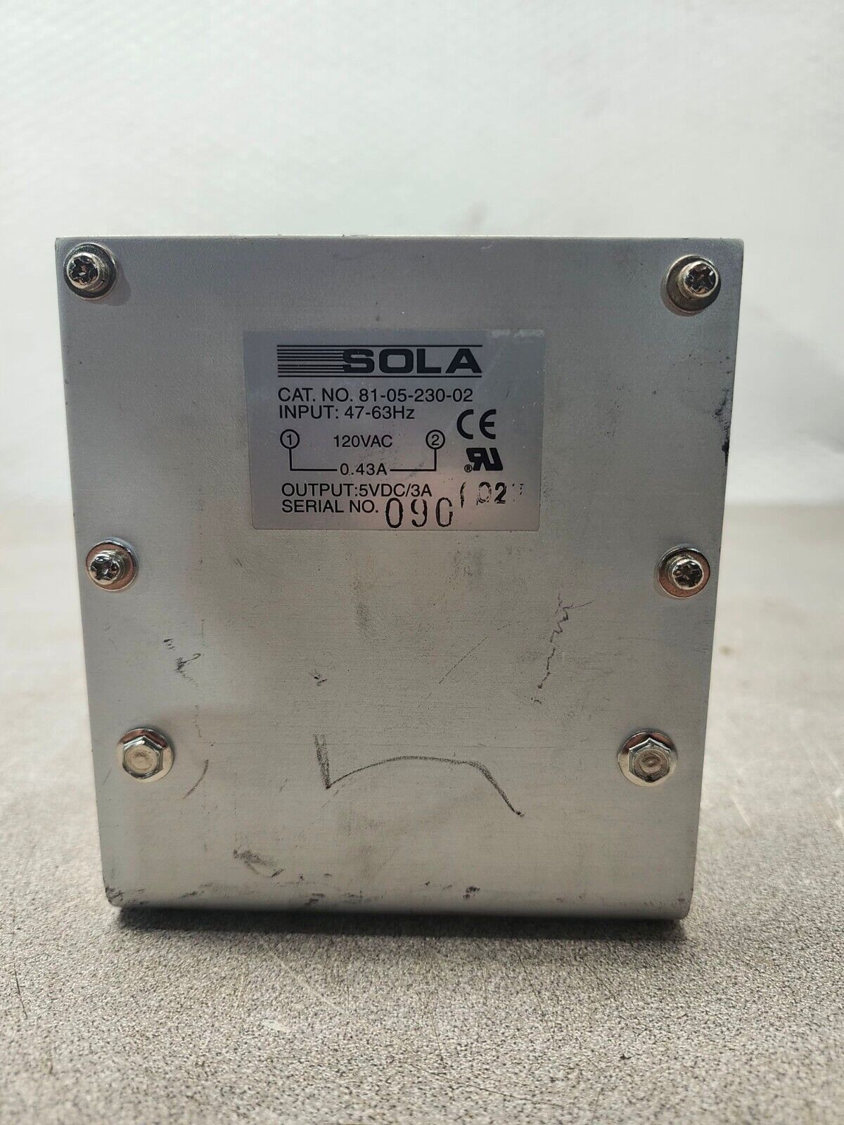 USED SOLA POWER SUPPLY 81-05-230-02