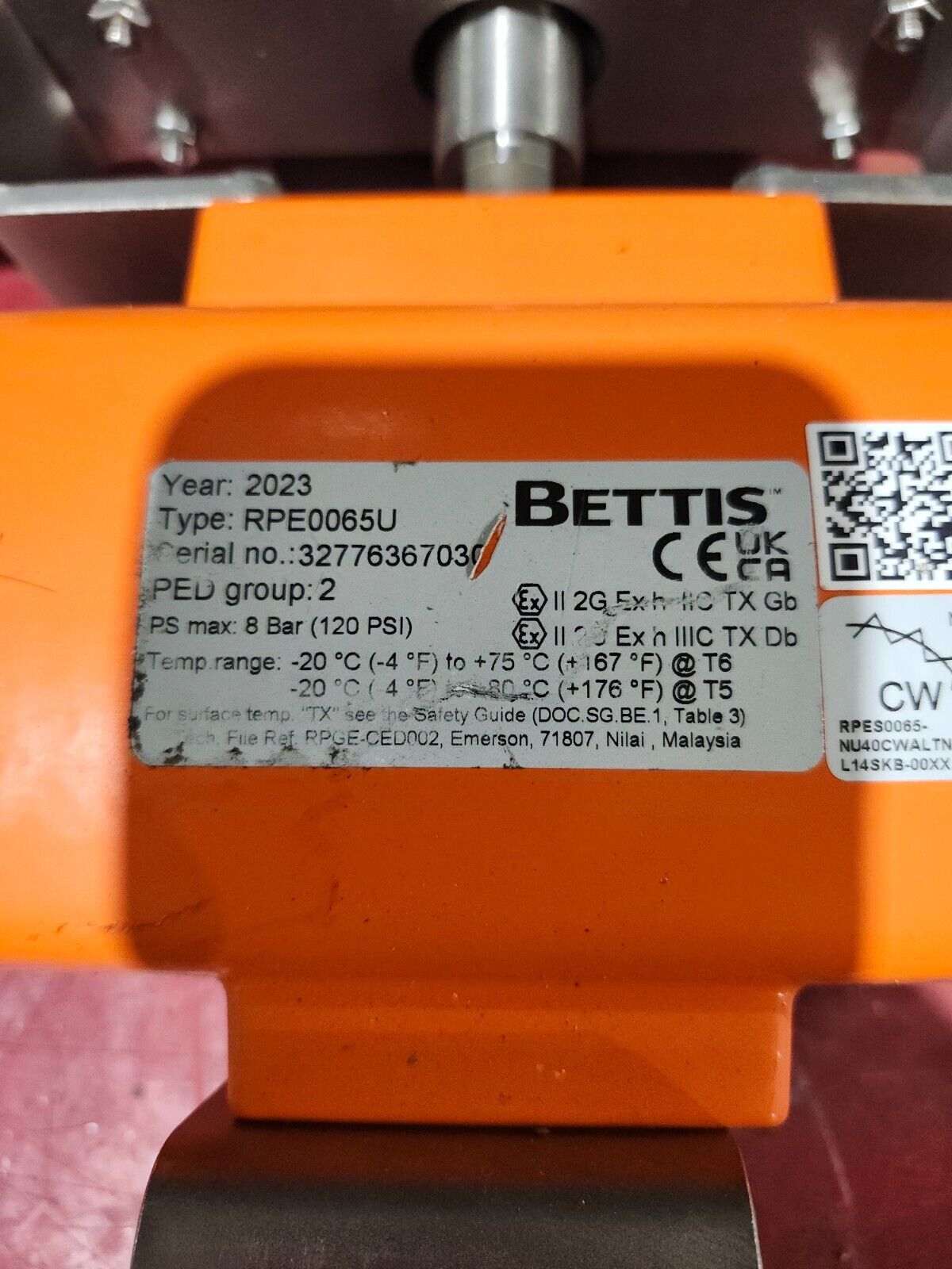 NEW BETTIS Actuator RPE0065U W/ TOPWORX TXP-(2)GNPM,1'' BALL VALVE ,238714-006-D