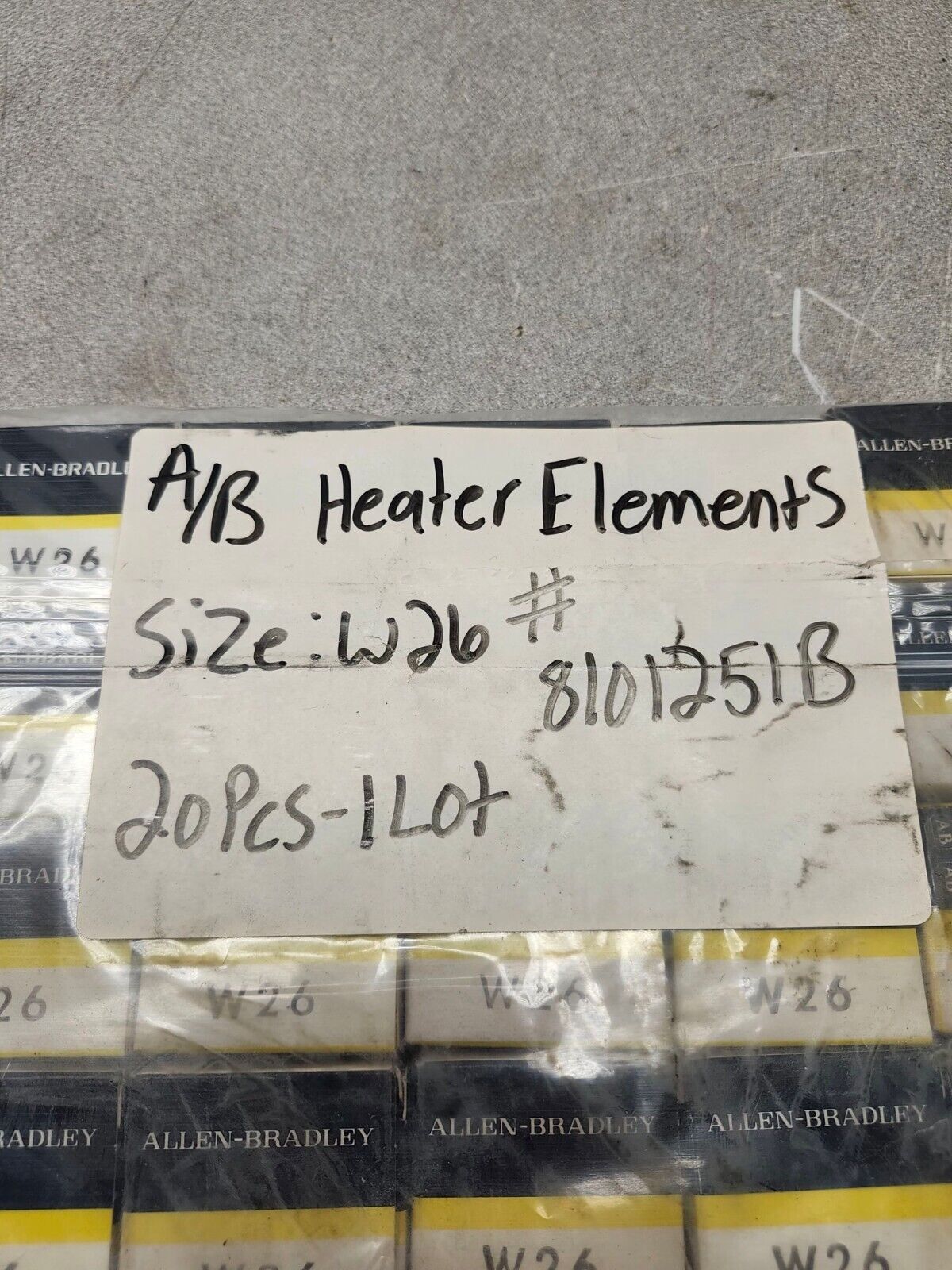 NEW IN BOX ALLEN BRADLEY HEATER ELEMENT W26 LOT OF 20