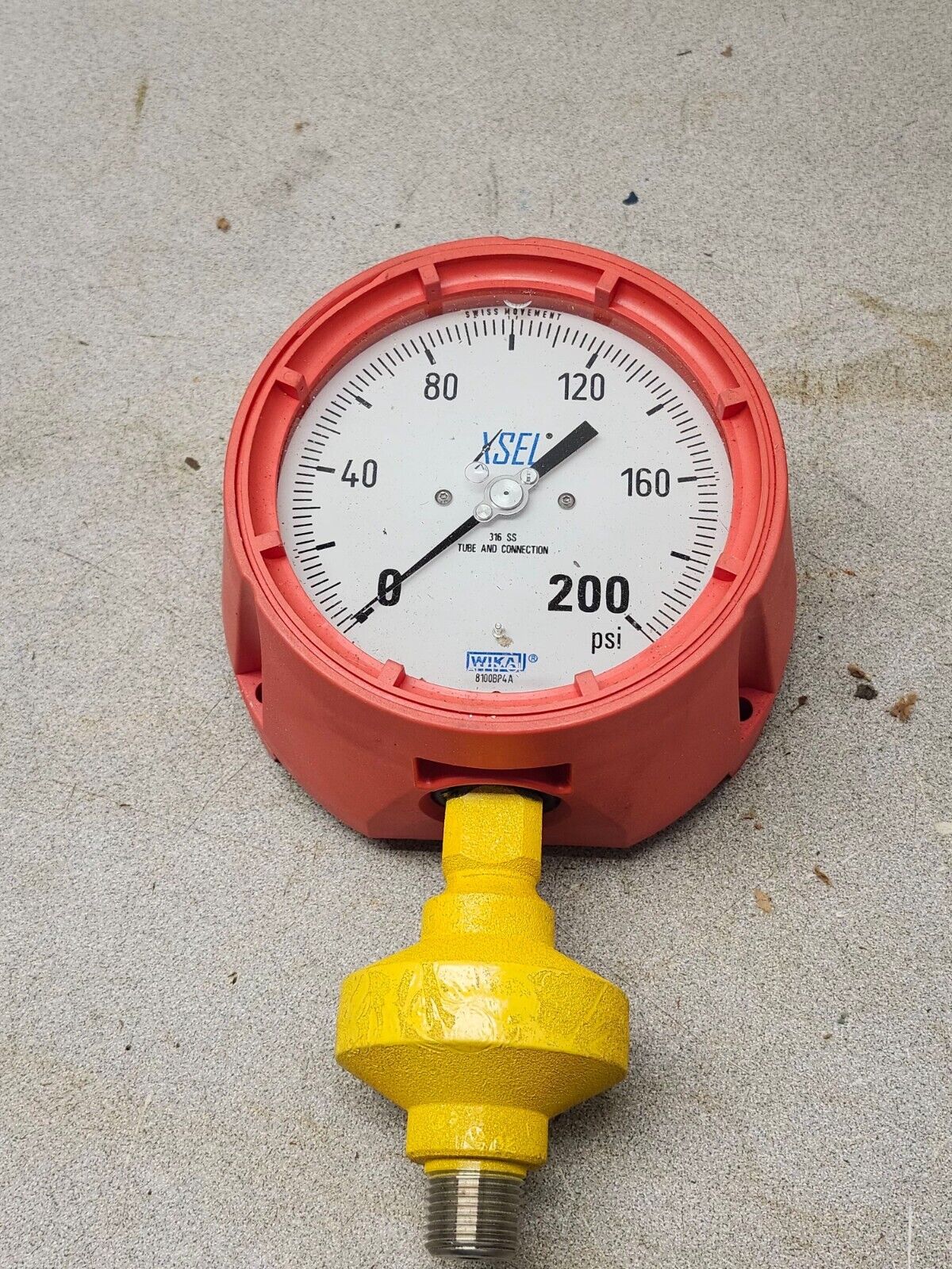 NEW WIKA 0-200PSI. PRESSURE GAUGE 316SS TUBE & CONNECTION 8100BP4A