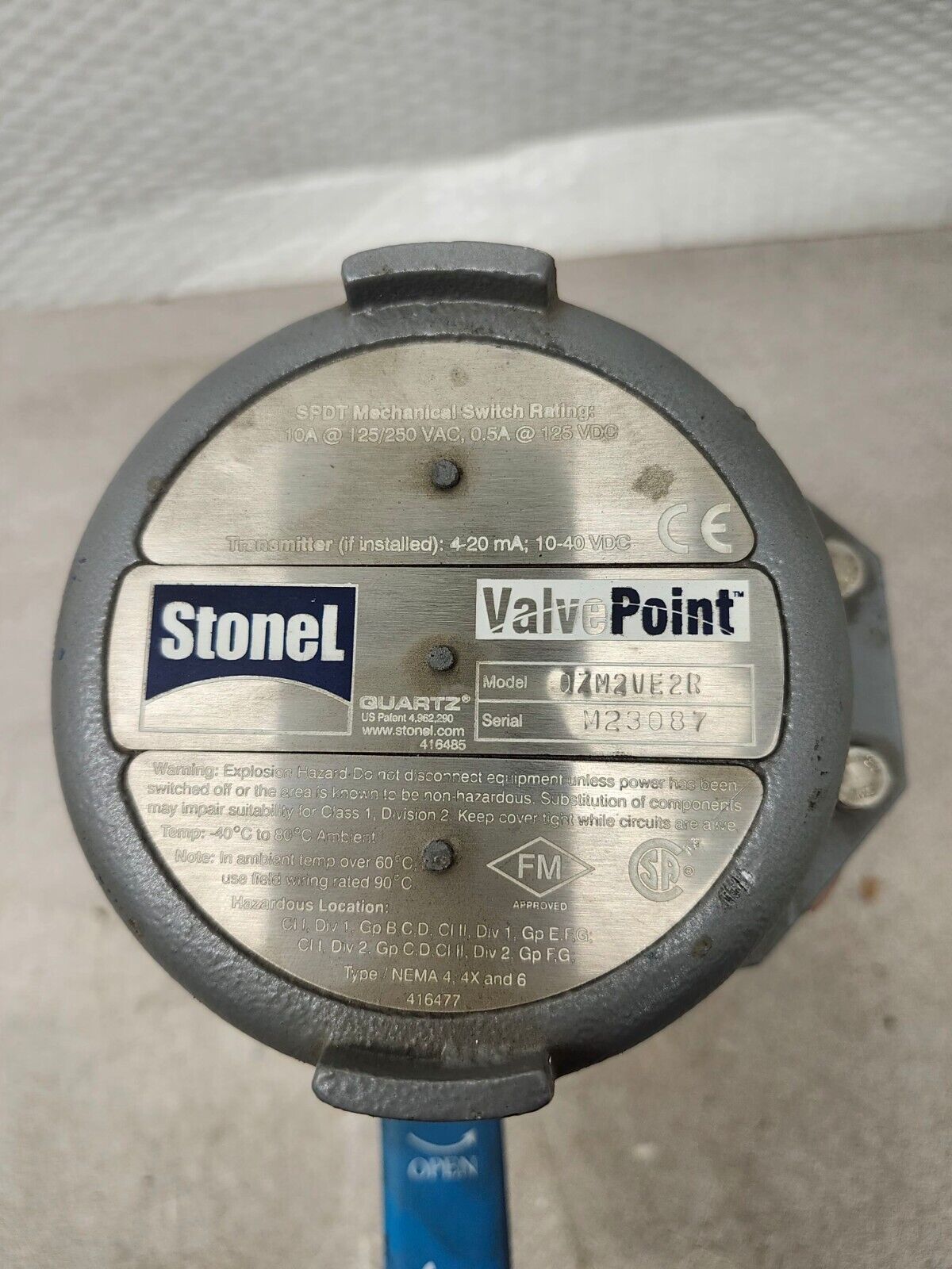 NEW StoneL ValvePoint Valve Position Switch QZM2VE2R AN 2'' JAMESBURY BALLVAVLE