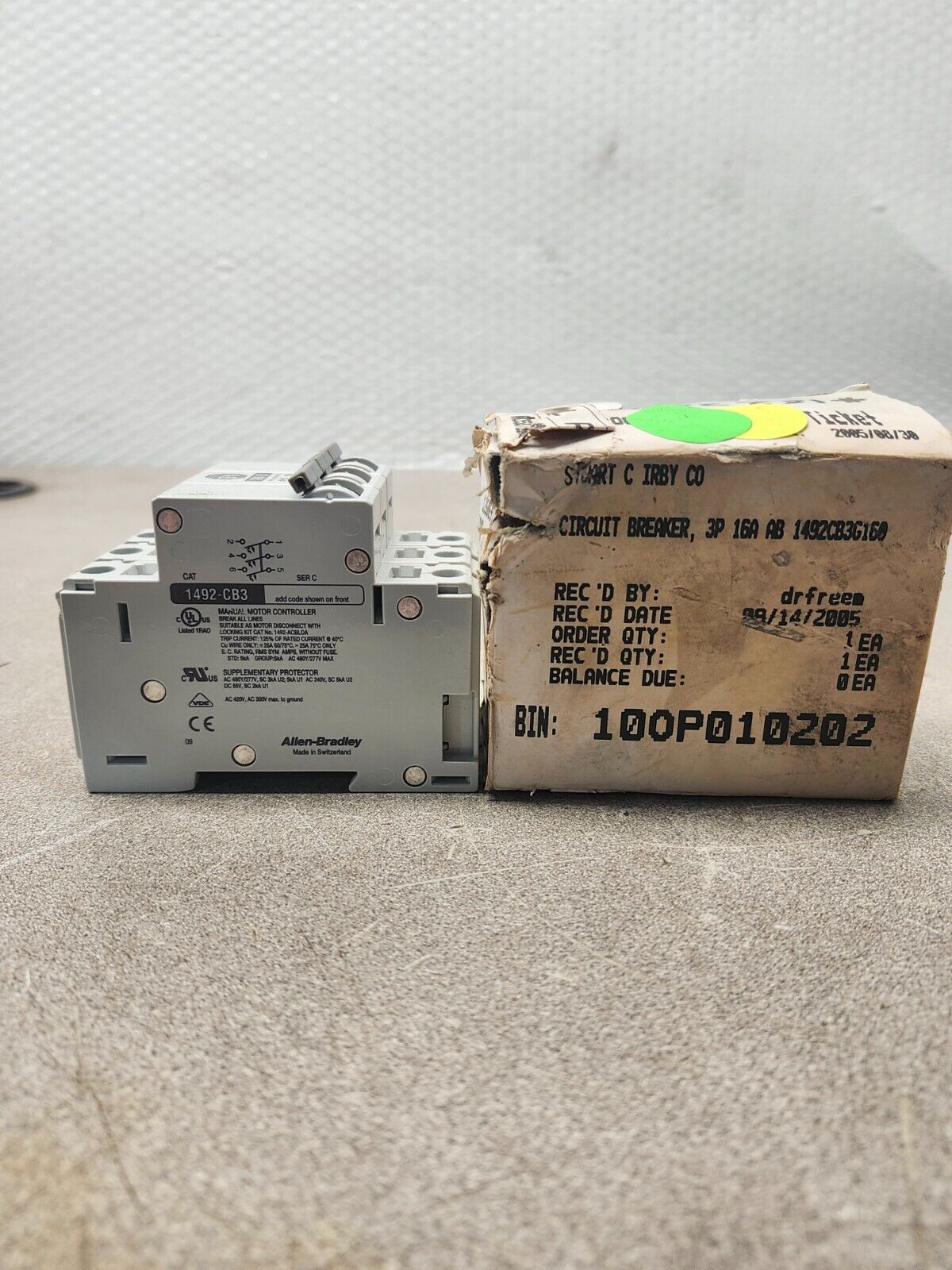 NEW IN BOX ALLEN BRADLEY CIRCUIT BREAKER 1492-CB3