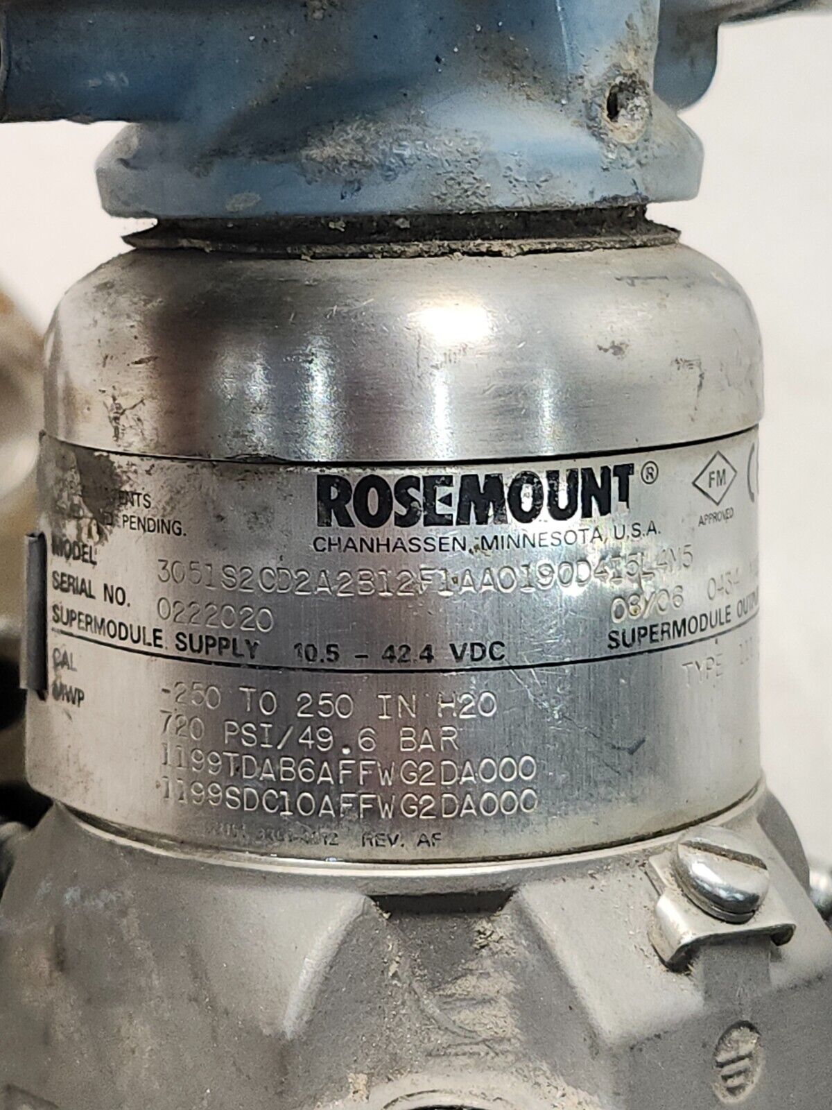 USED ROSEMOUNT PRESSURE TRANSMITTER MODEL 300S1AFI5M5