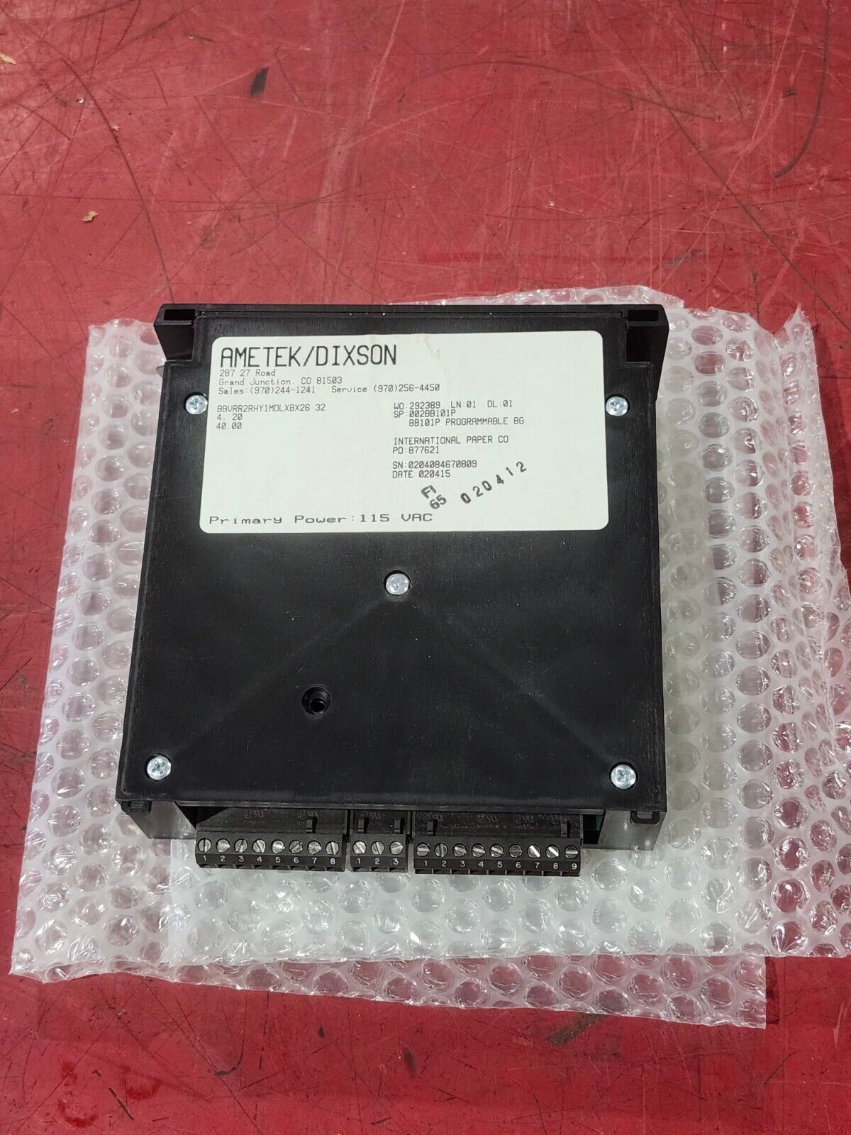 NEW AMETEK DIXSON PANEL METER BBVRR2RHY1MDLXBX26