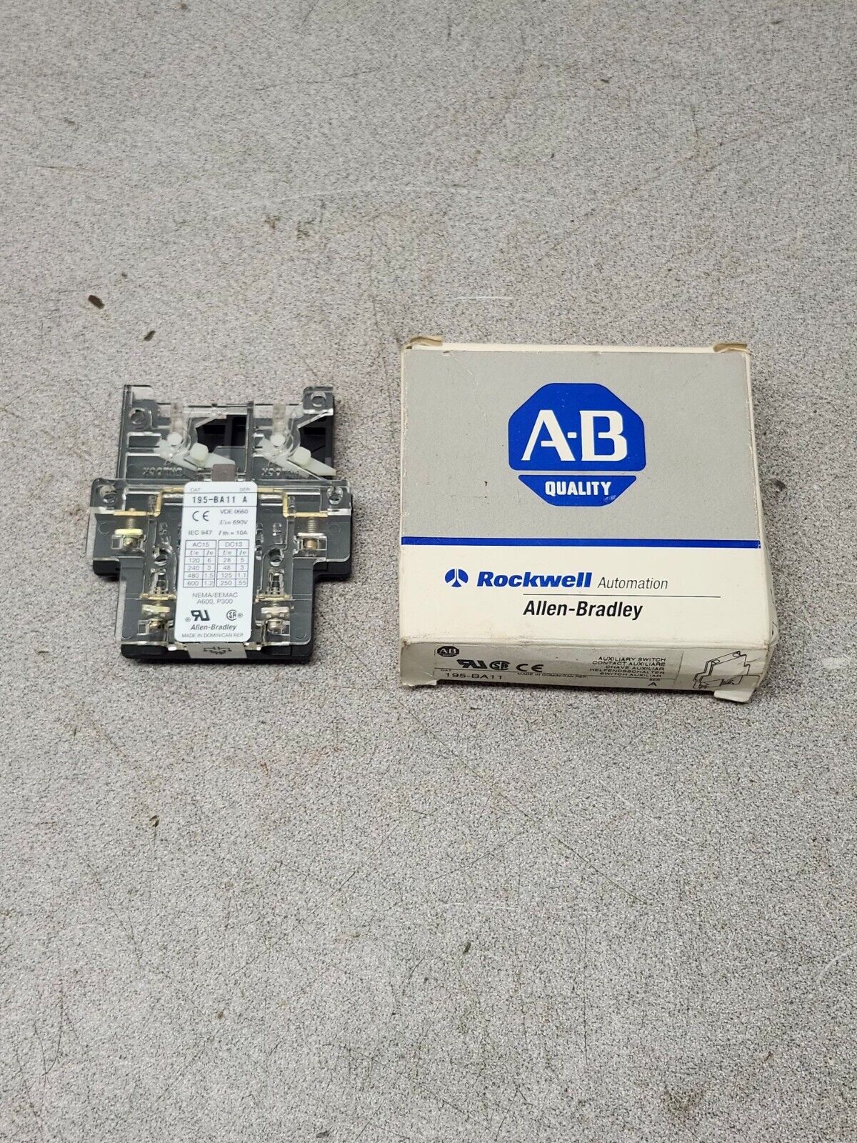 NEW IN BOX ALLEN BRADLEY AUXILIARY SWITCH 195-BA11 SER A