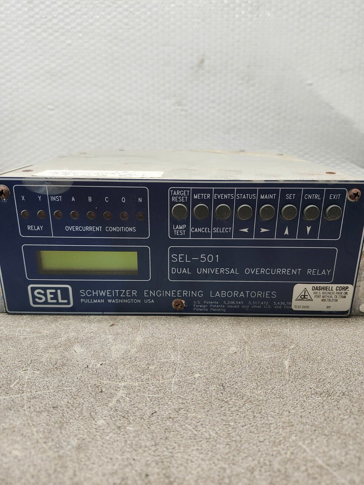 USED SEL 501 DUAL UNIVERSAL OVERCURRENT RELAY, 0501003X561X2B