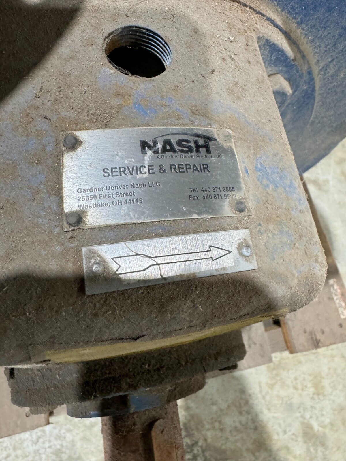 USED GARDNER DENVER NASH VACUUM PUMP 2BE1203