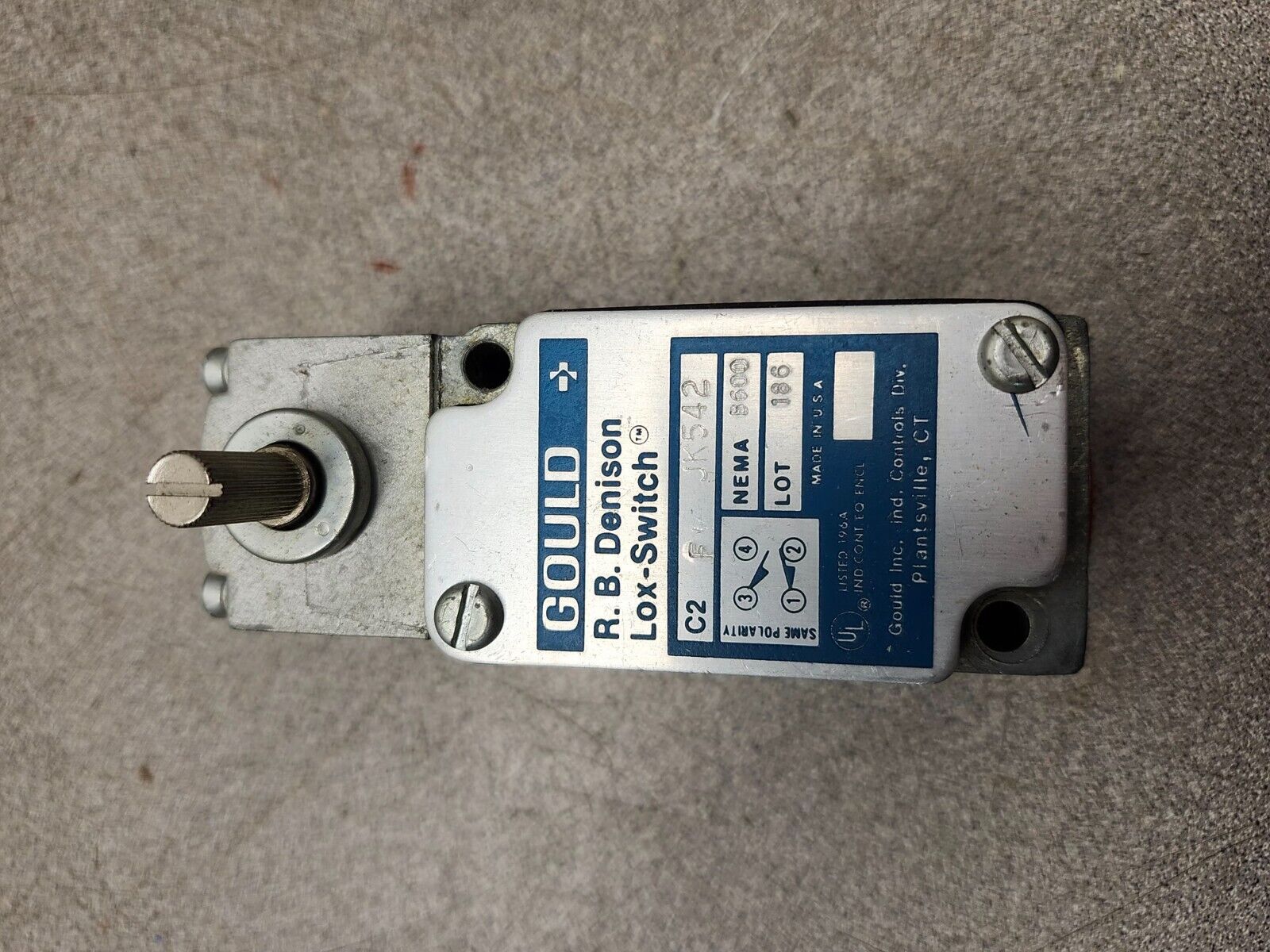 NEW IN BOX GOULD R.B. DENISON LOX-SWITCH LIMIT SWITCH C2F-JK542