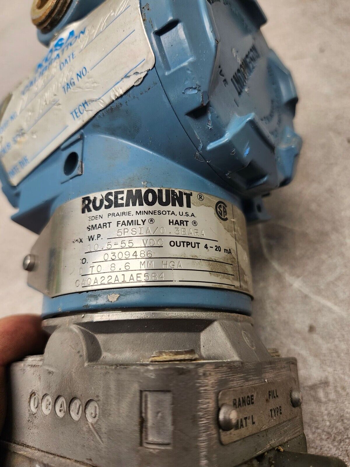 USED ROSEMOUNT 3051 PRESS TRANSMITTER CA0A22A1AE5B4