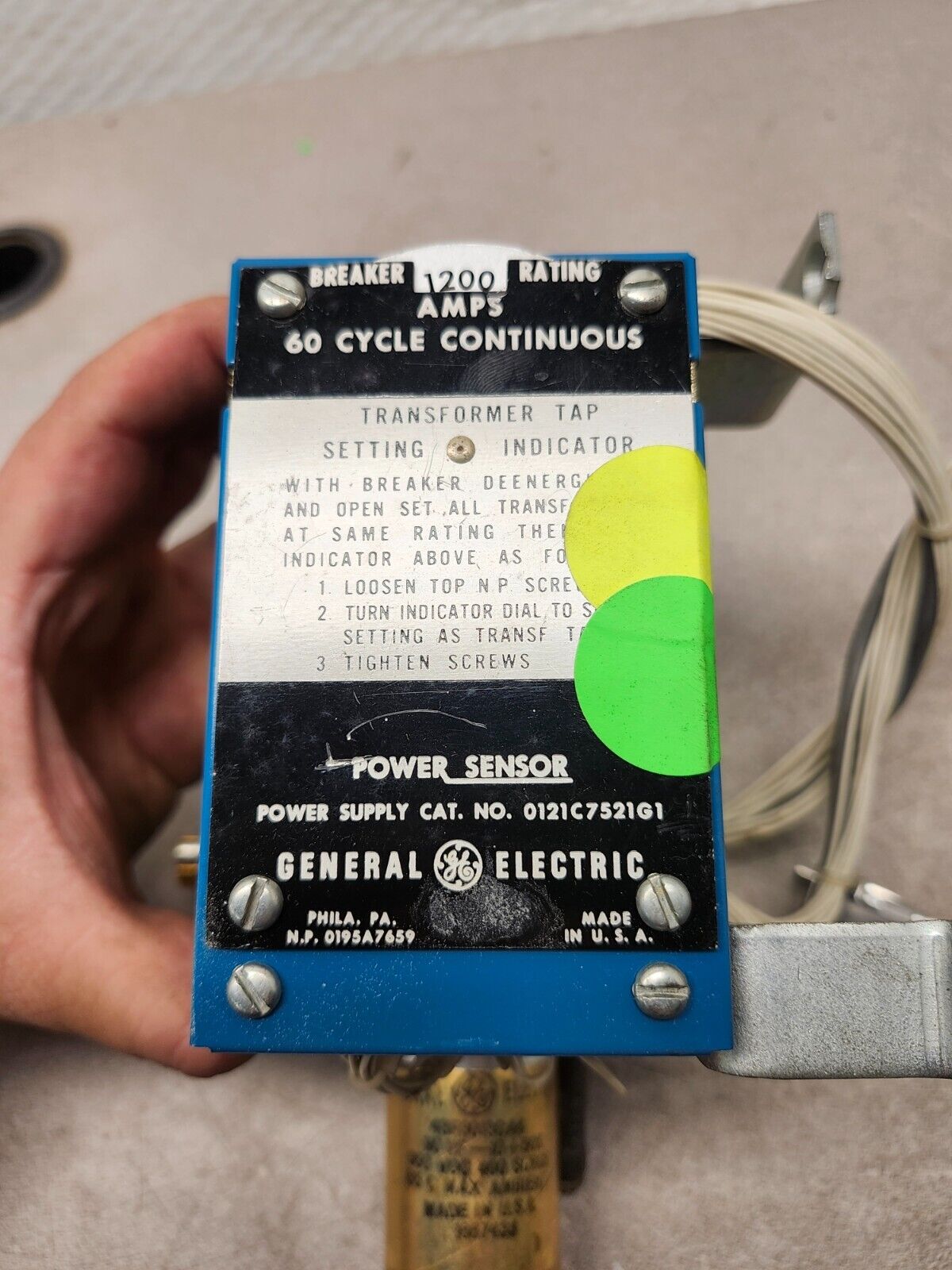 USED GENERAL ELECTRIC POWER SUPPLY POWER SENSOR 1200AMPS 0121C7521G1