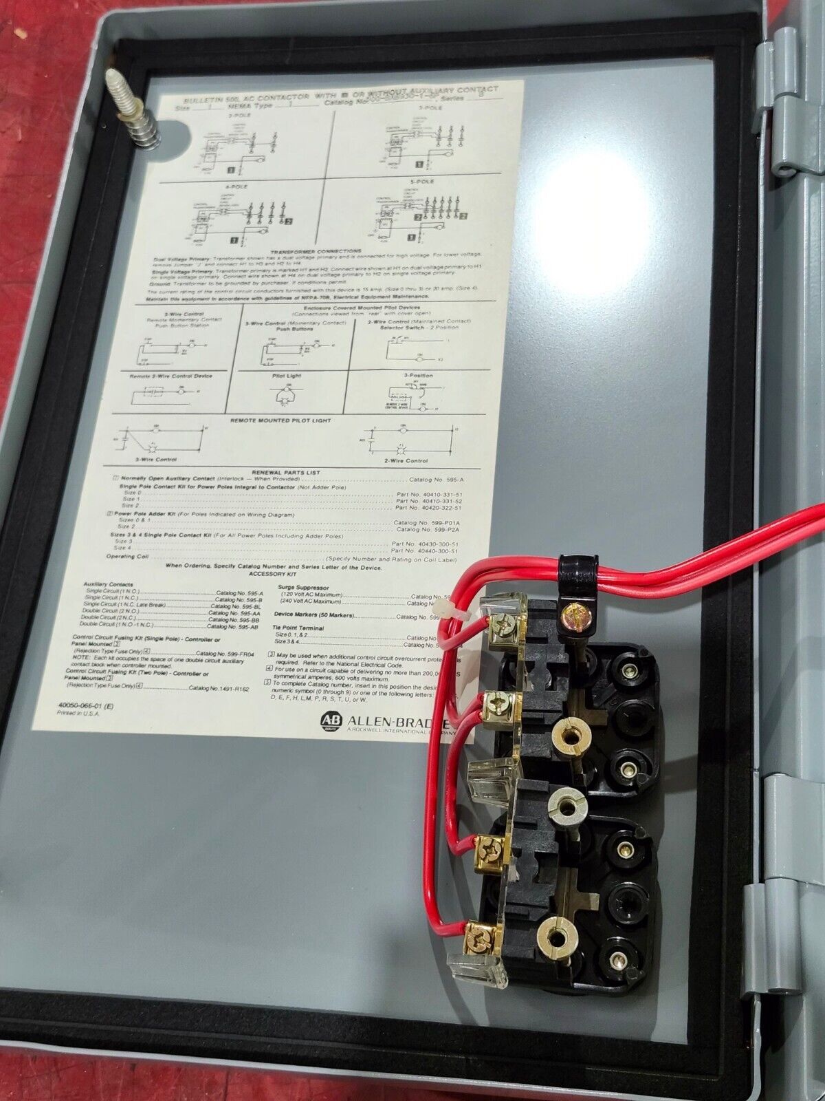 NEW ALLEN-BRADLEY SIZE 1 CONTACTOR IN ENCLOSURE 500-BAB930-1-6P