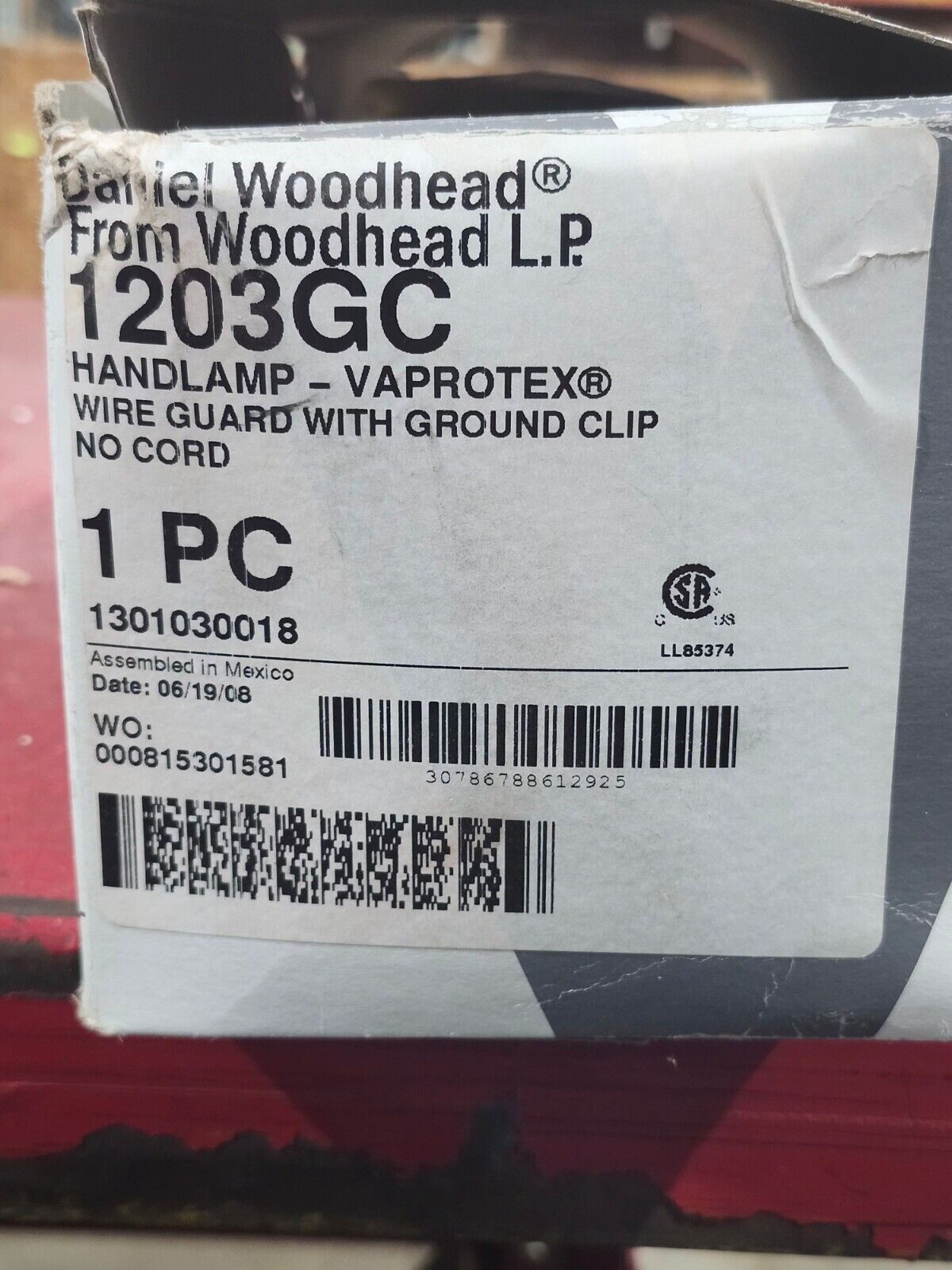 NEW IN BOX WOODHEAD HANDLAMP WIRE GUARD 1203GC